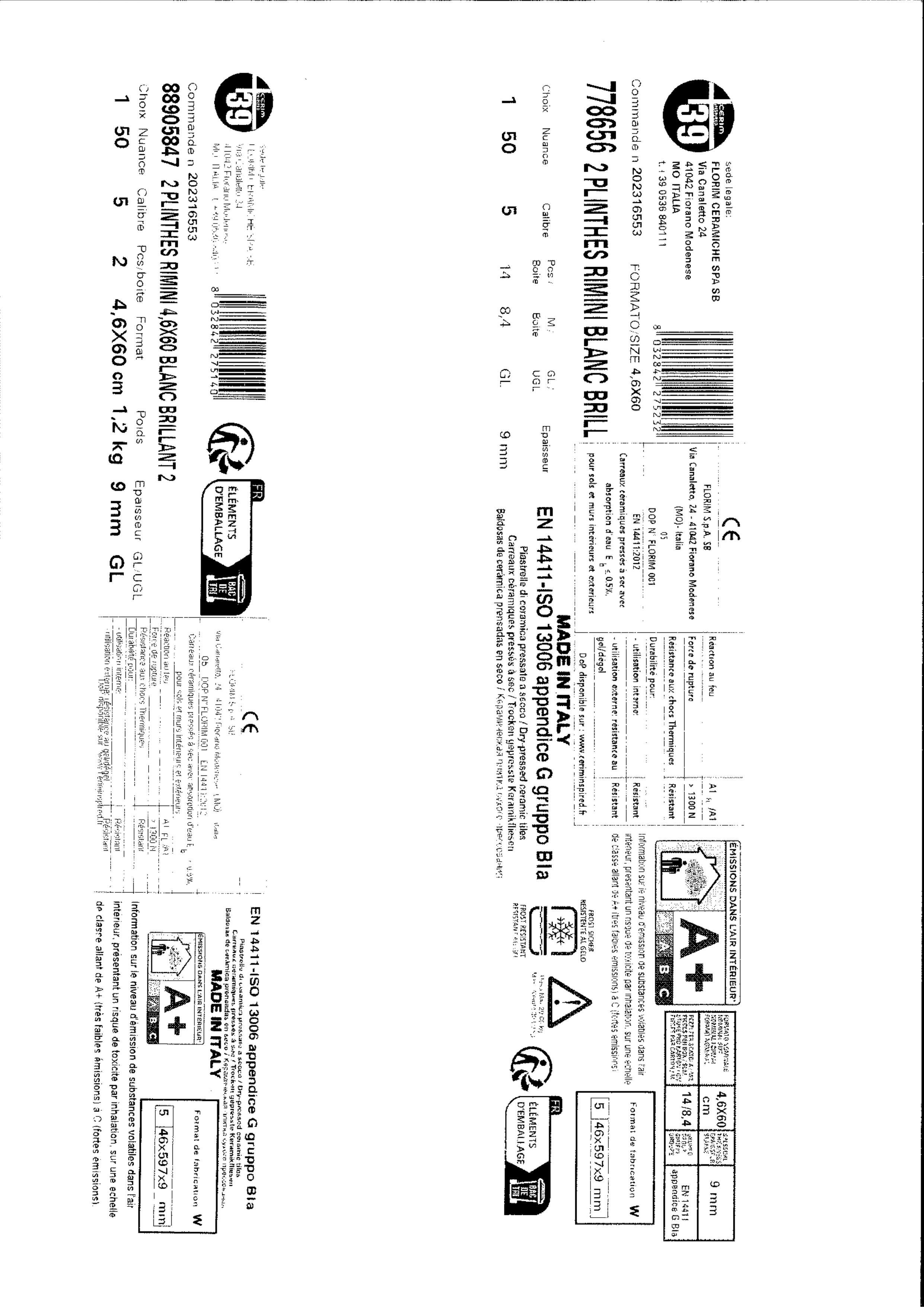 Lot de 2 plinthes carrelage Rimini, noir, Ht.  x L. 60 cm, Ep.9 mm - 4