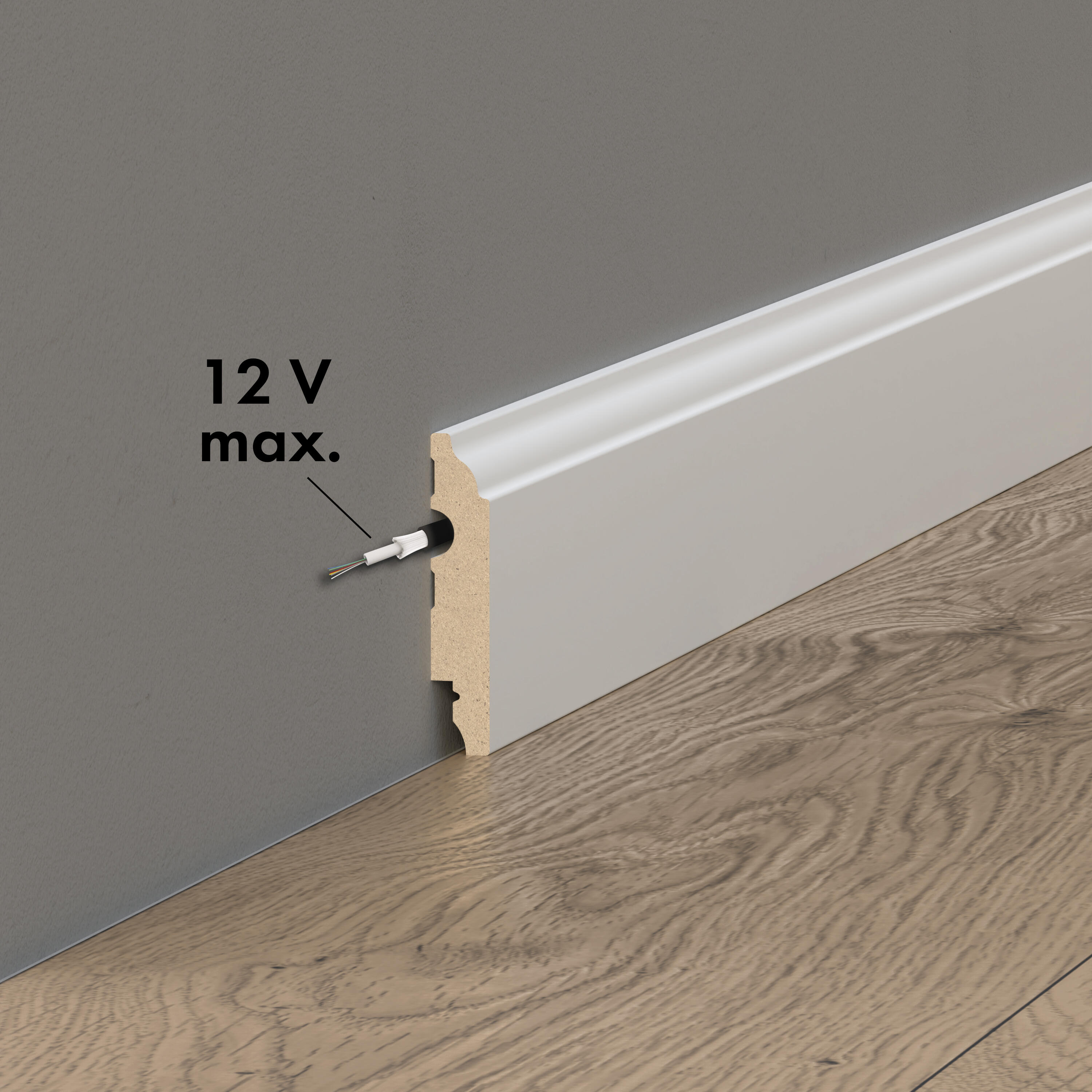 Listwa przypodłogowa MDF biała Deco 8 cm Artens - 2