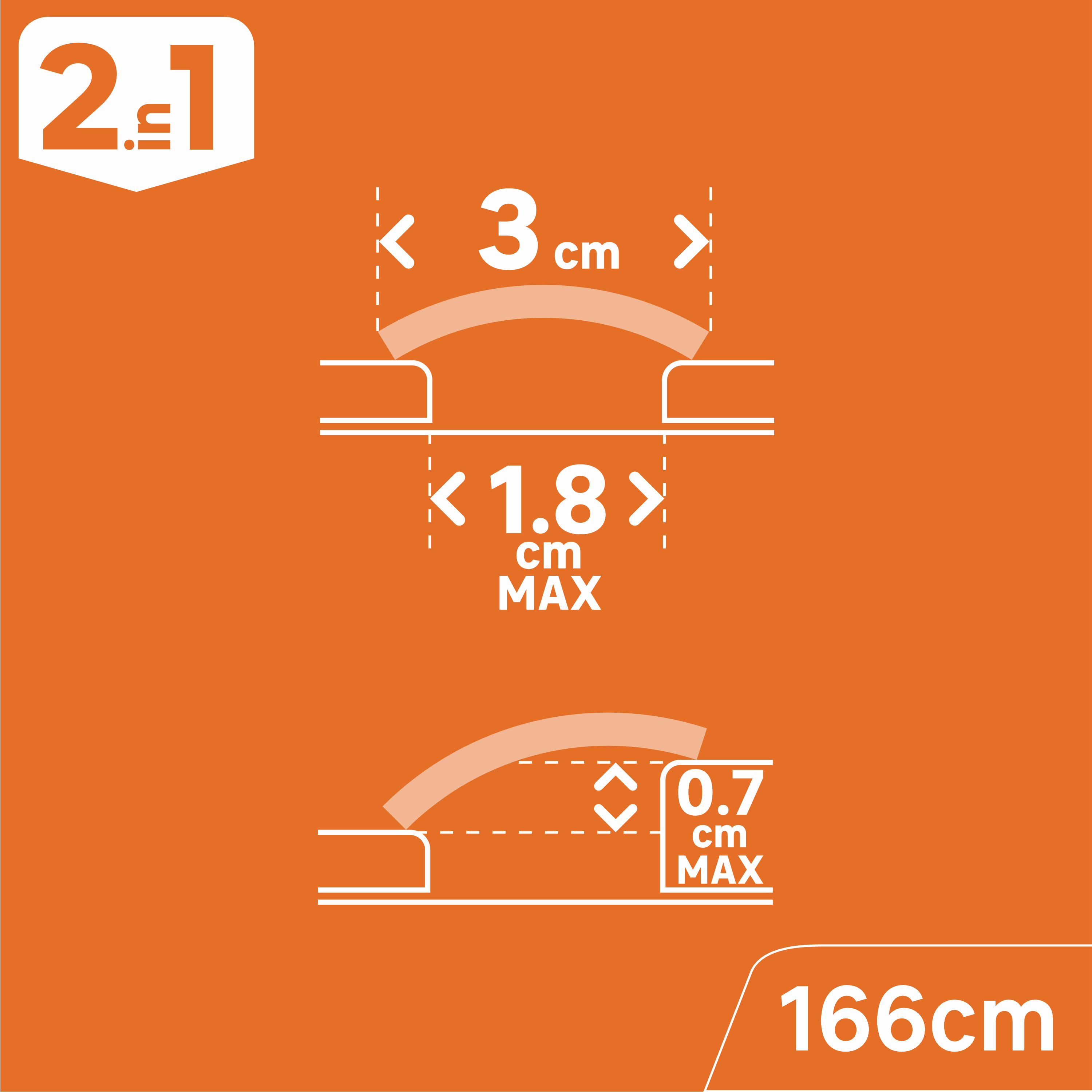 Barre de seuil bombée alu mat auto-adhésive, l.3 cm x L.166 cm ARTENS - 4