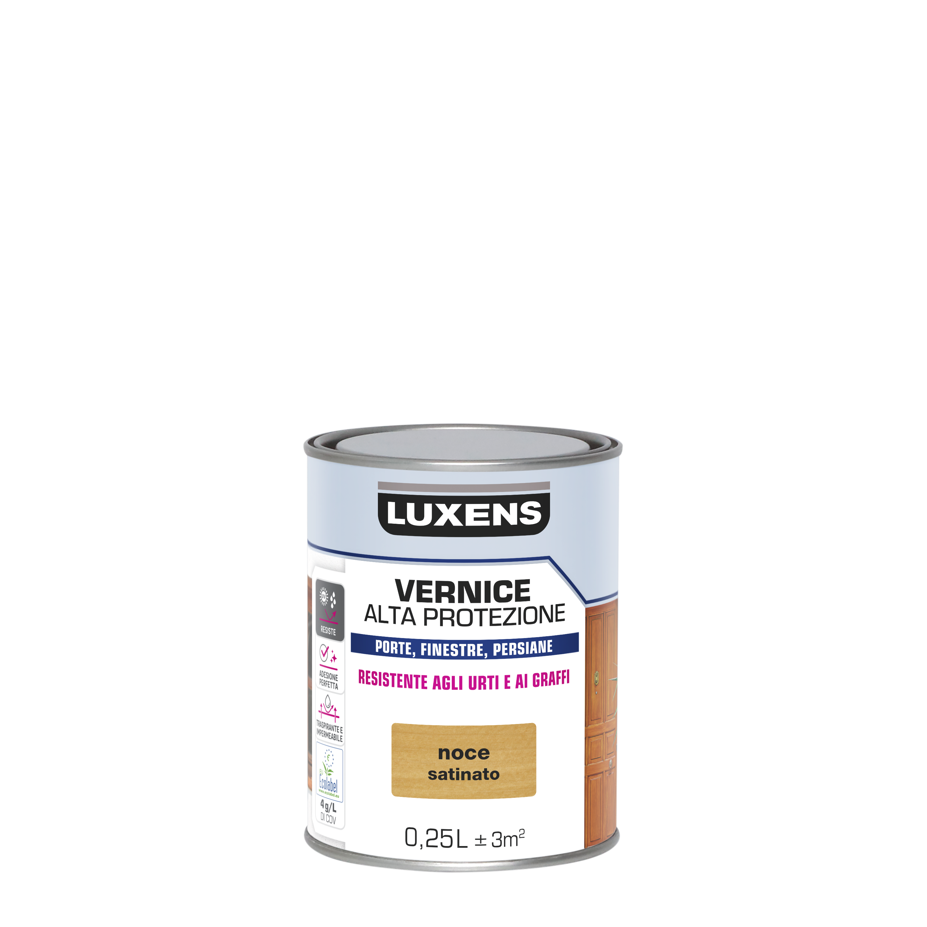 Vernice per legno da esterno a base acqua LUXENS Alta Protezione noce satinato 0.25 lt - 6