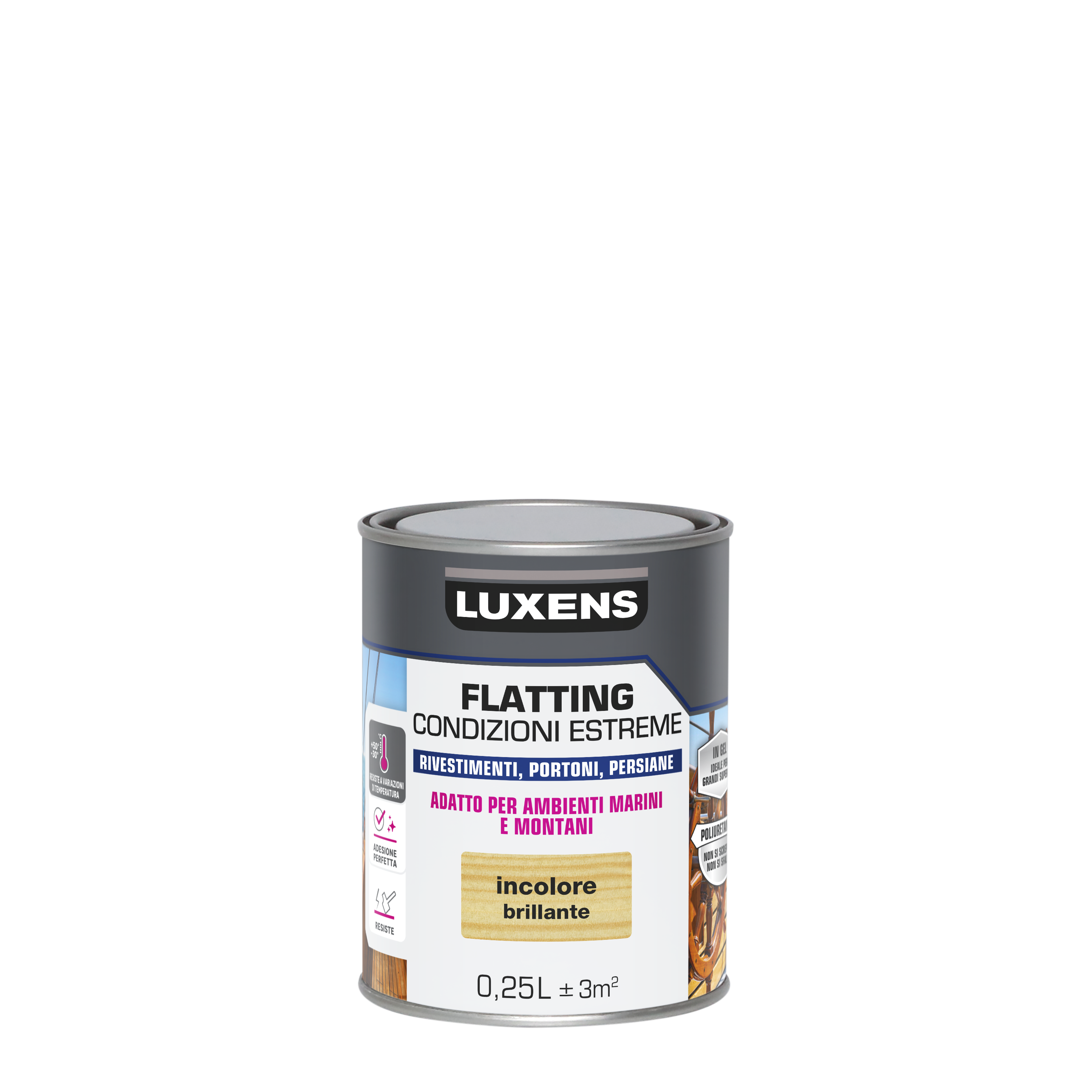 Vernice per legno da esterno a con solvente LUXENS Condizioni estreme incolore lucido 0.25 lt - 6