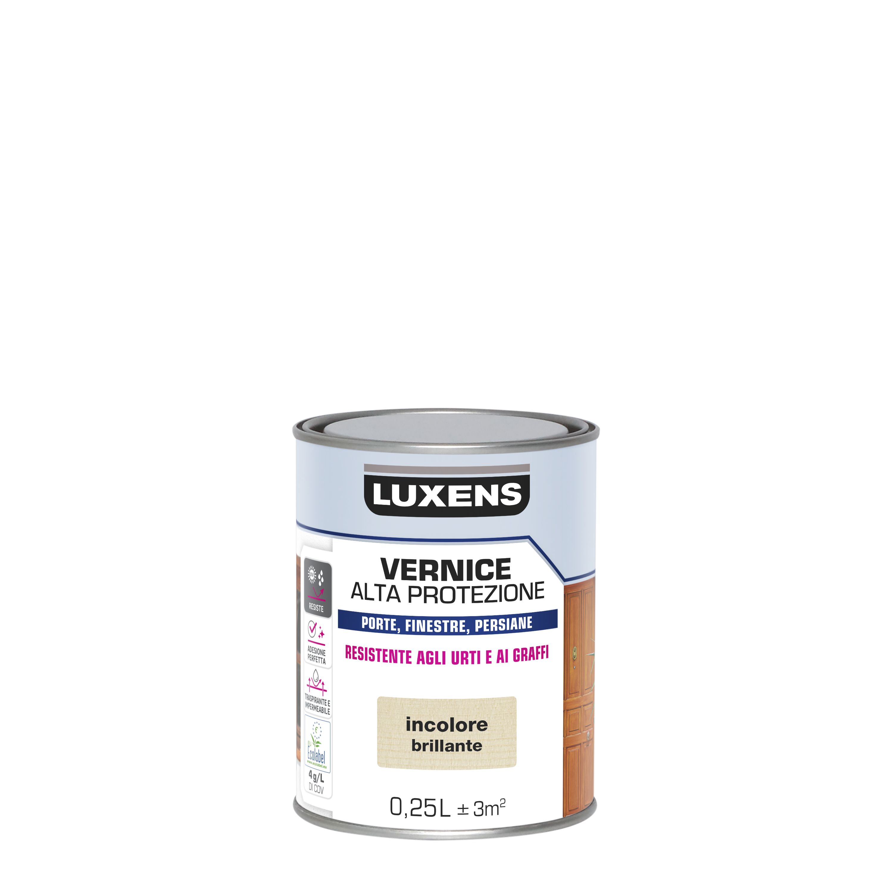 Vernice per legno da esterno a base acqua LUXENS Alta Protezione incolore lucido 0.25 lt - 6