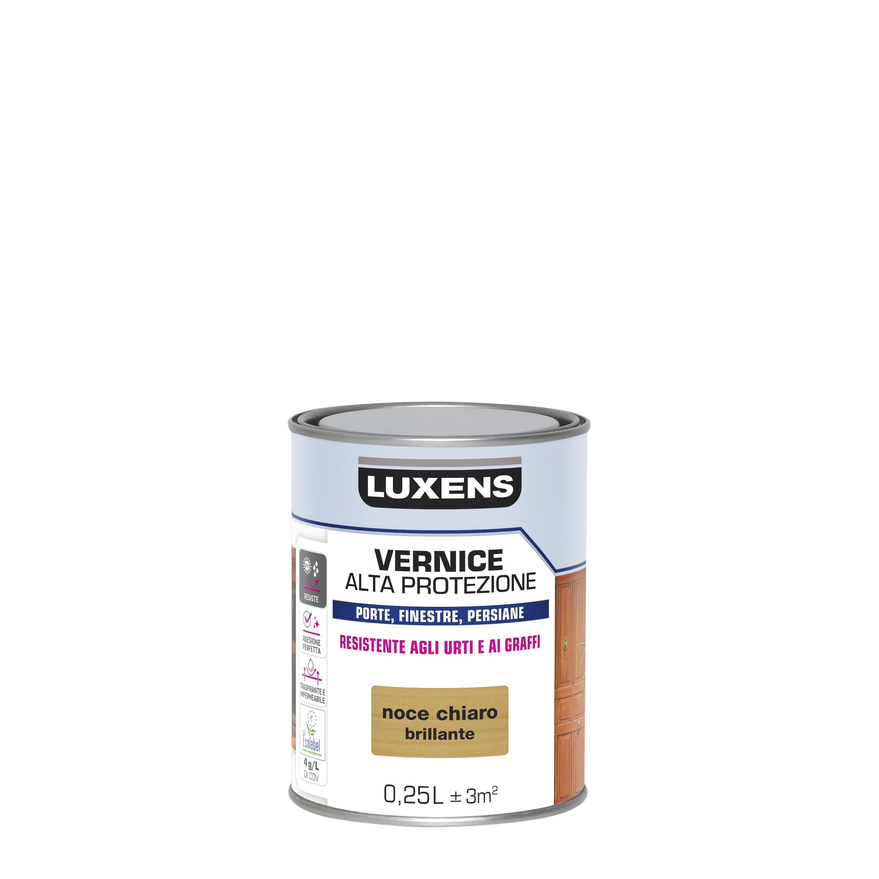 Vernice per legno da esterno a base acqua LUXENS Alta Protezione noce chiaro lucido 0.25 lt - 7