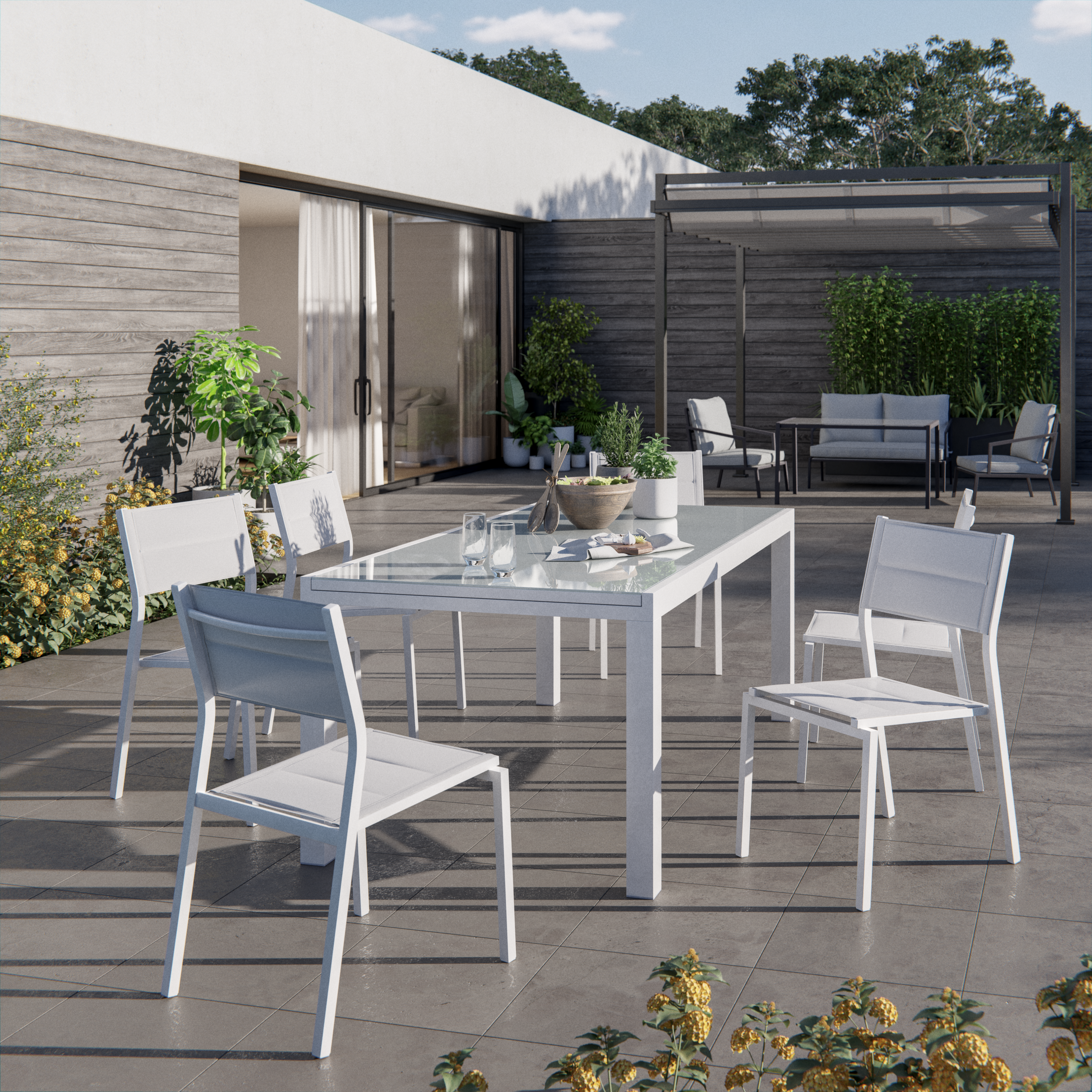 Silla de jardín sin cojín de aluminio Orion Beta Ii blanco - 19