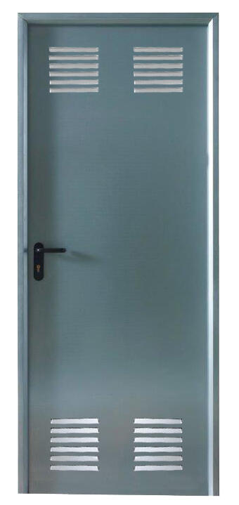 Puerta de trastero liso acero galvanizado con llave 1 punto de seguridad apertura derecha 200x90cm - 5