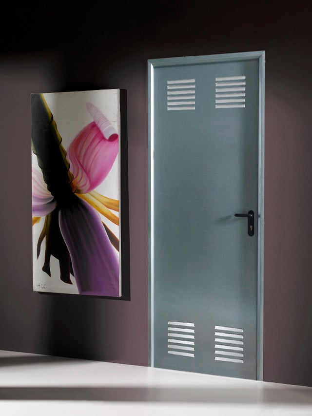 Porta de SERVIÇO GALVANIZADA ECO GRELHA 80X195CM ESQUERDA
