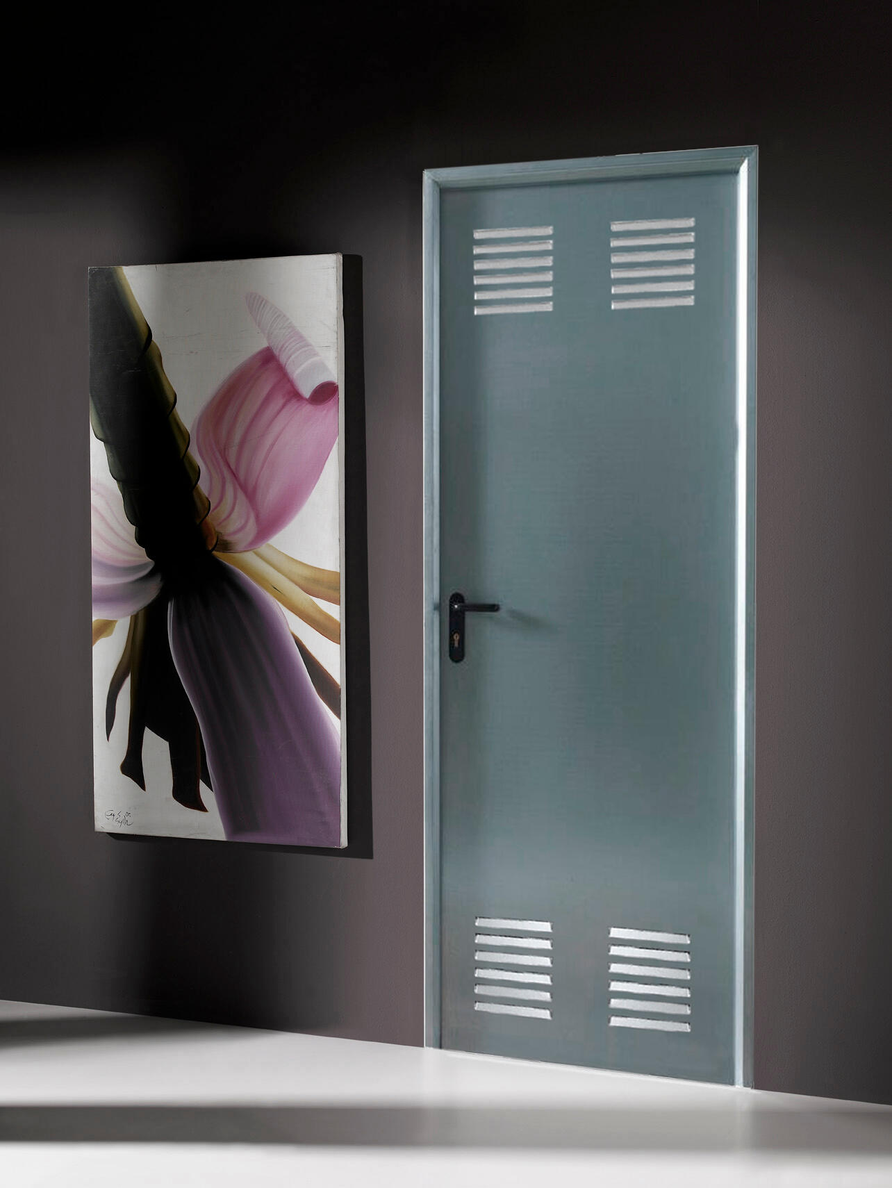 Puerta de trastero de acero galvanizado de apertura derecha de 200x90cm