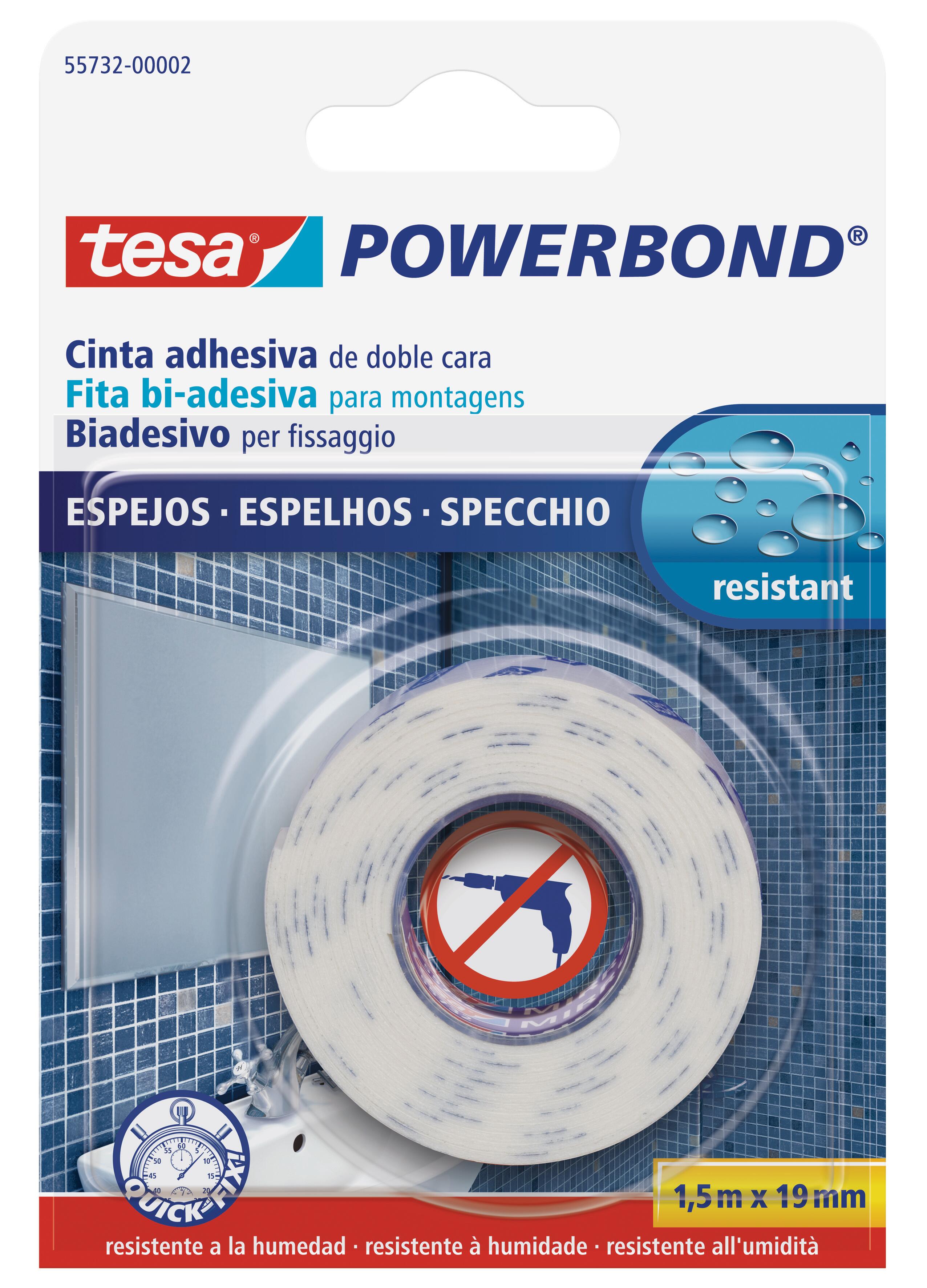 Fita adesiva dupla face fixação 1.5mx19mm branco Tesa - 4