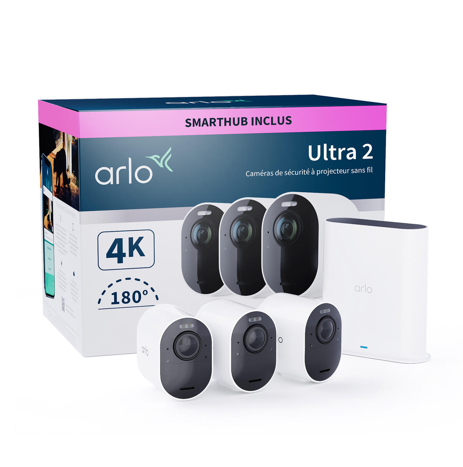 Kit de vidéosurveillance sans fil 3 caméras extérieure, ARLO Ultra 2, blanc - 3