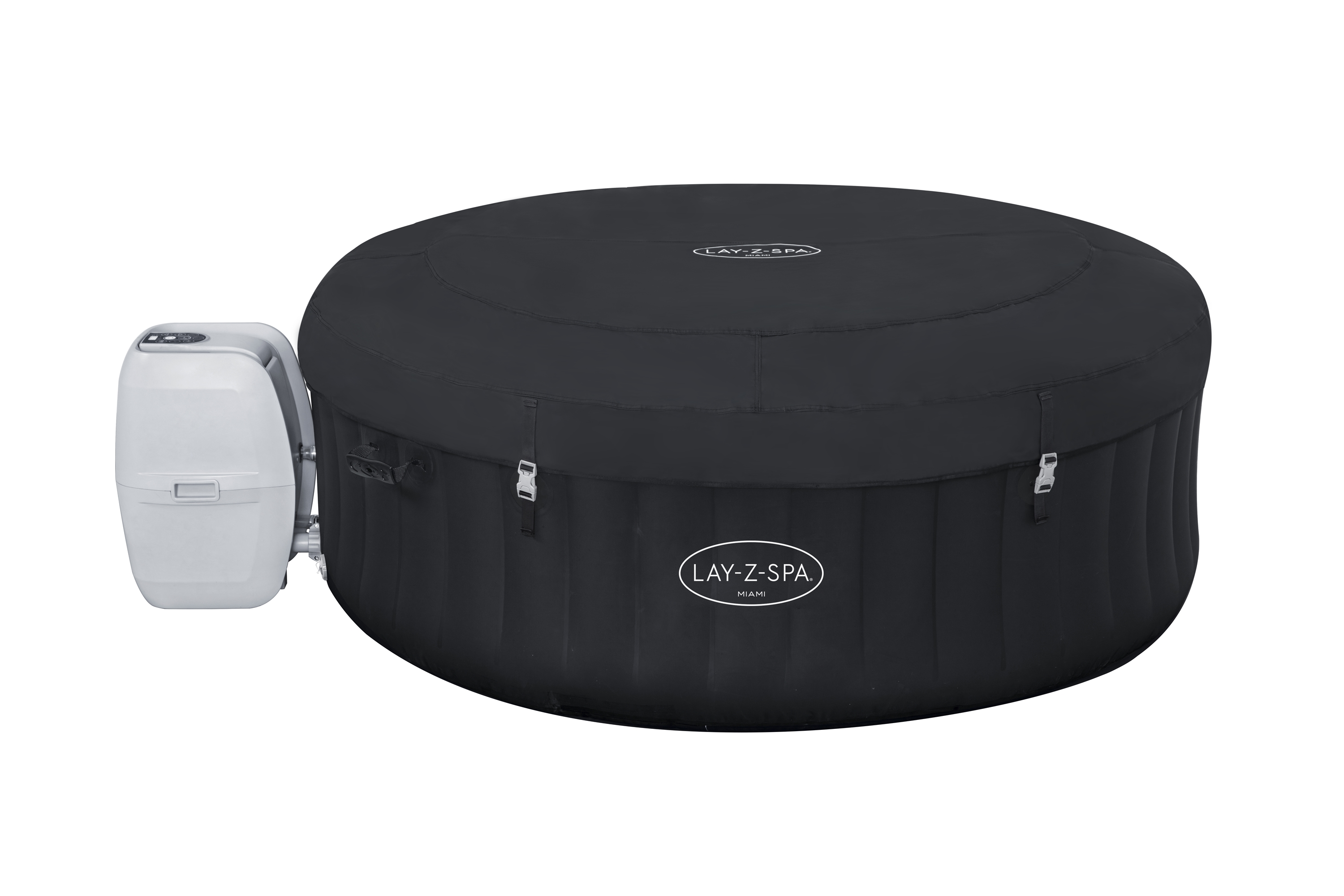 Spa de exterior hinchable negro redondo de ø180 x 66 cm para 4 personas con cubierta incluida BESTWAY - 4