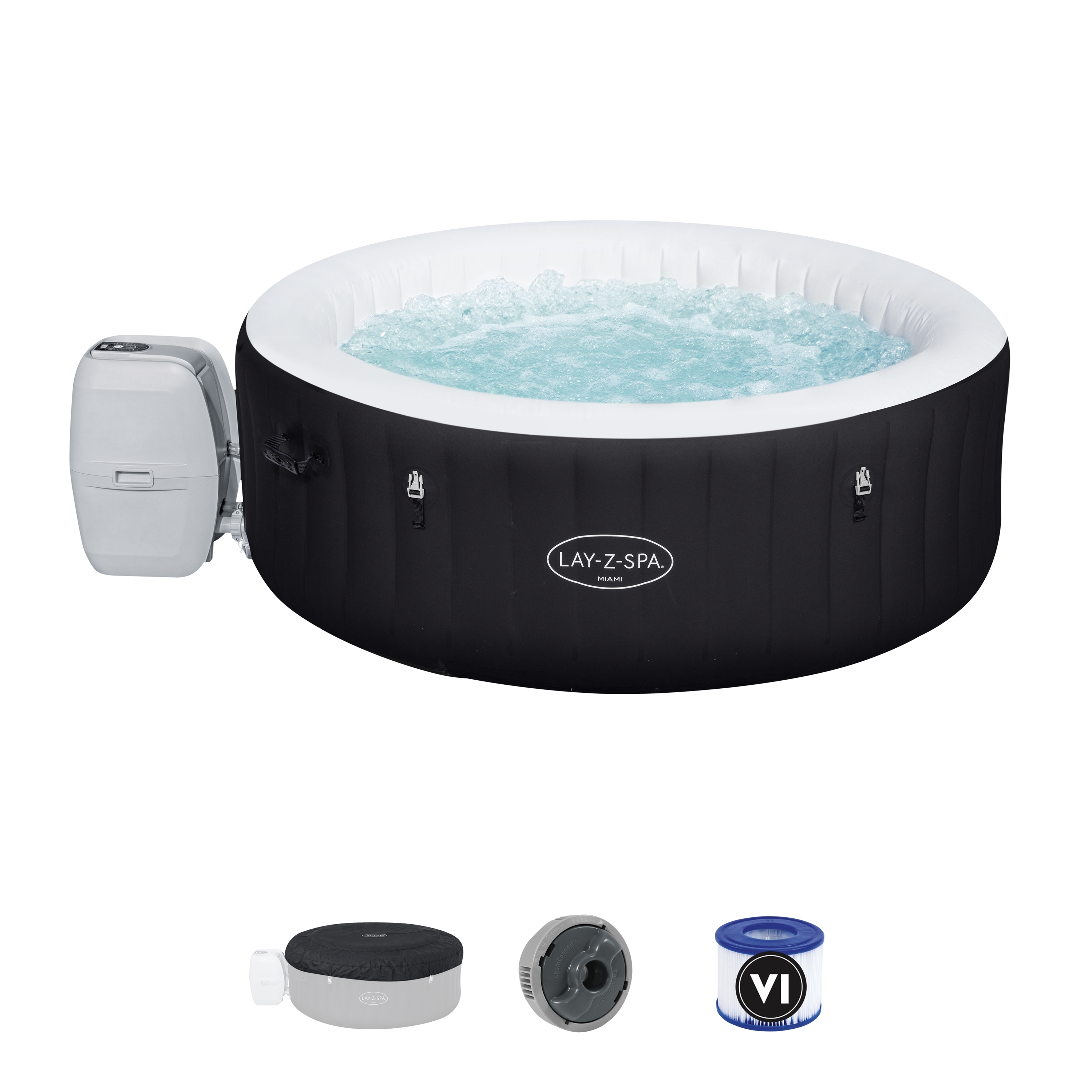 Spa de exterior hinchable bestway de ø 180x66xcm con 4 plazas