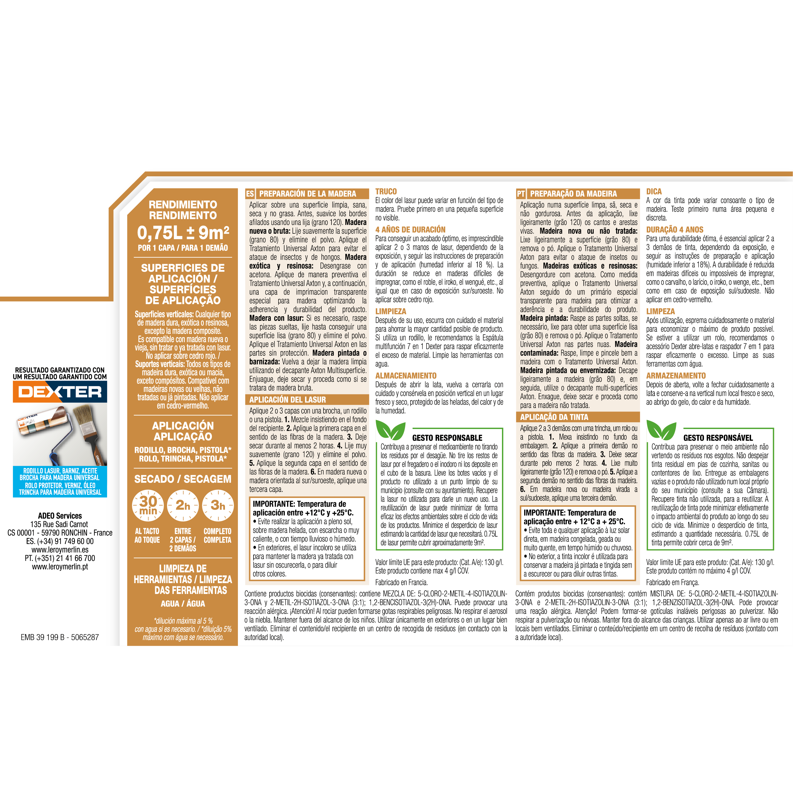 Protector madera exterior color blanco para valla, caseta de jardín, persiana LUXENS satinado 750 ml base agua - 6