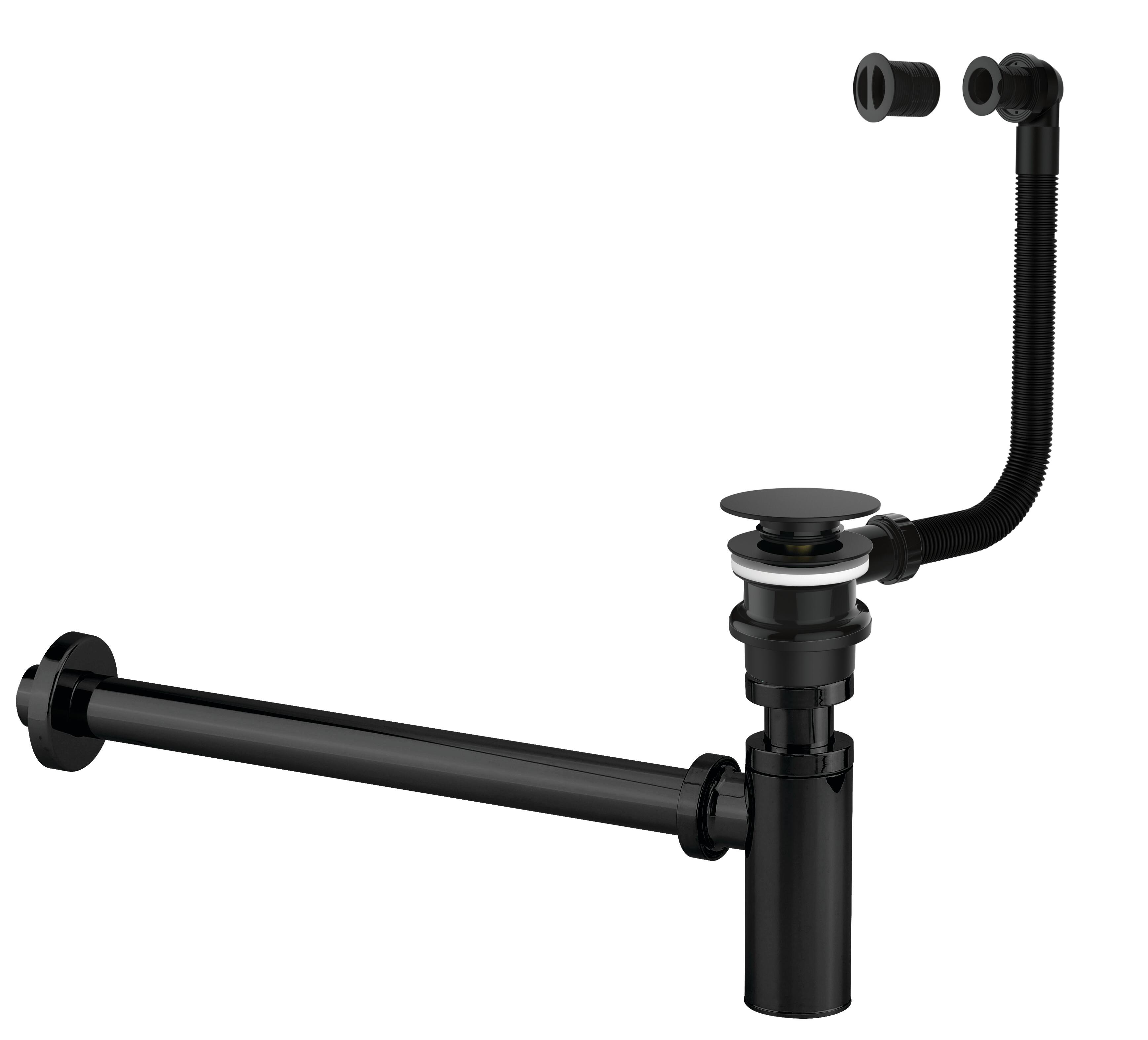 Freestanding Bath Click Clack Waste Black - FSB-WAS-BL | Kartell UK