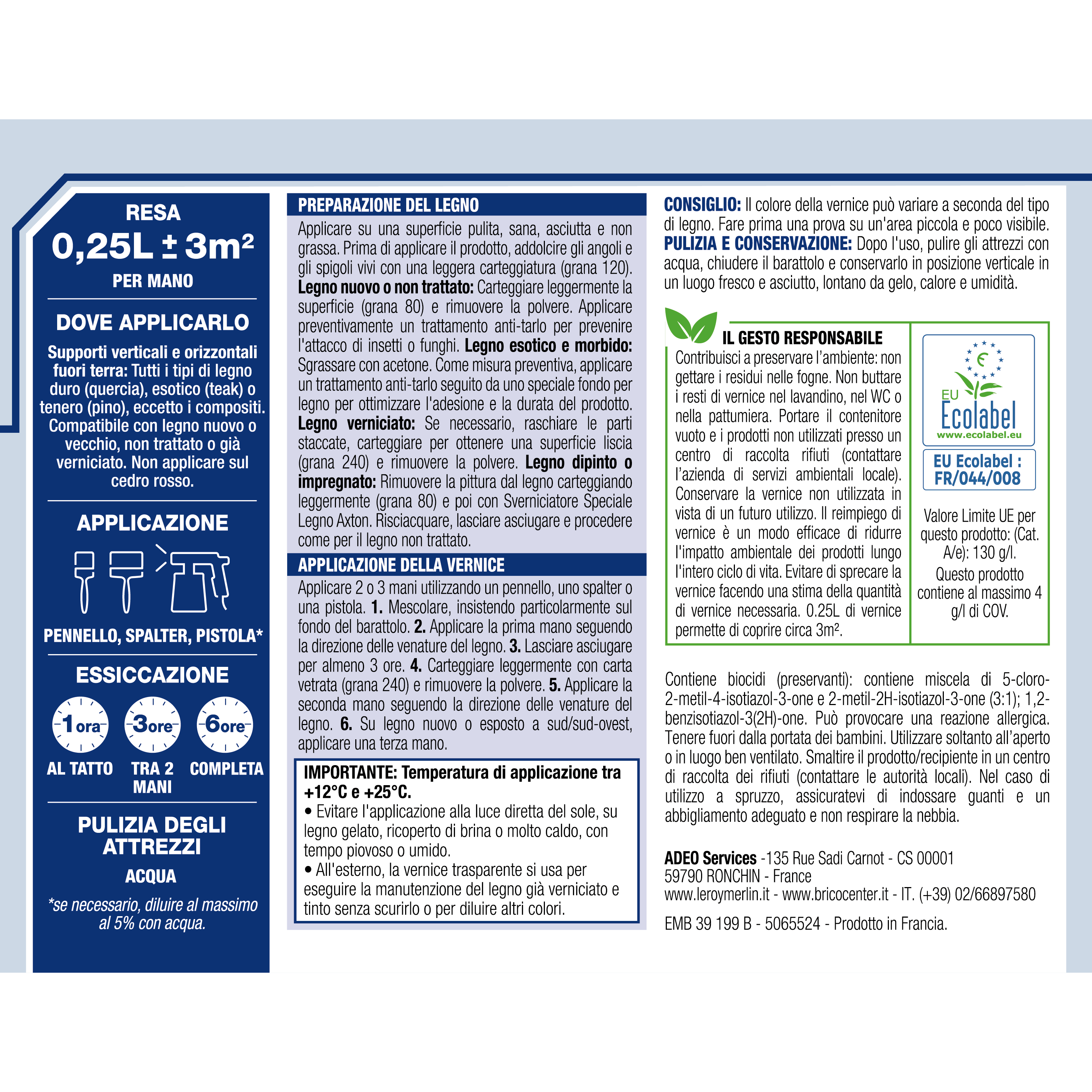 Vernice per legno da esterno a base acqua LUXENS Alta Protezione noce scuro lucido 0.25 lt - 7