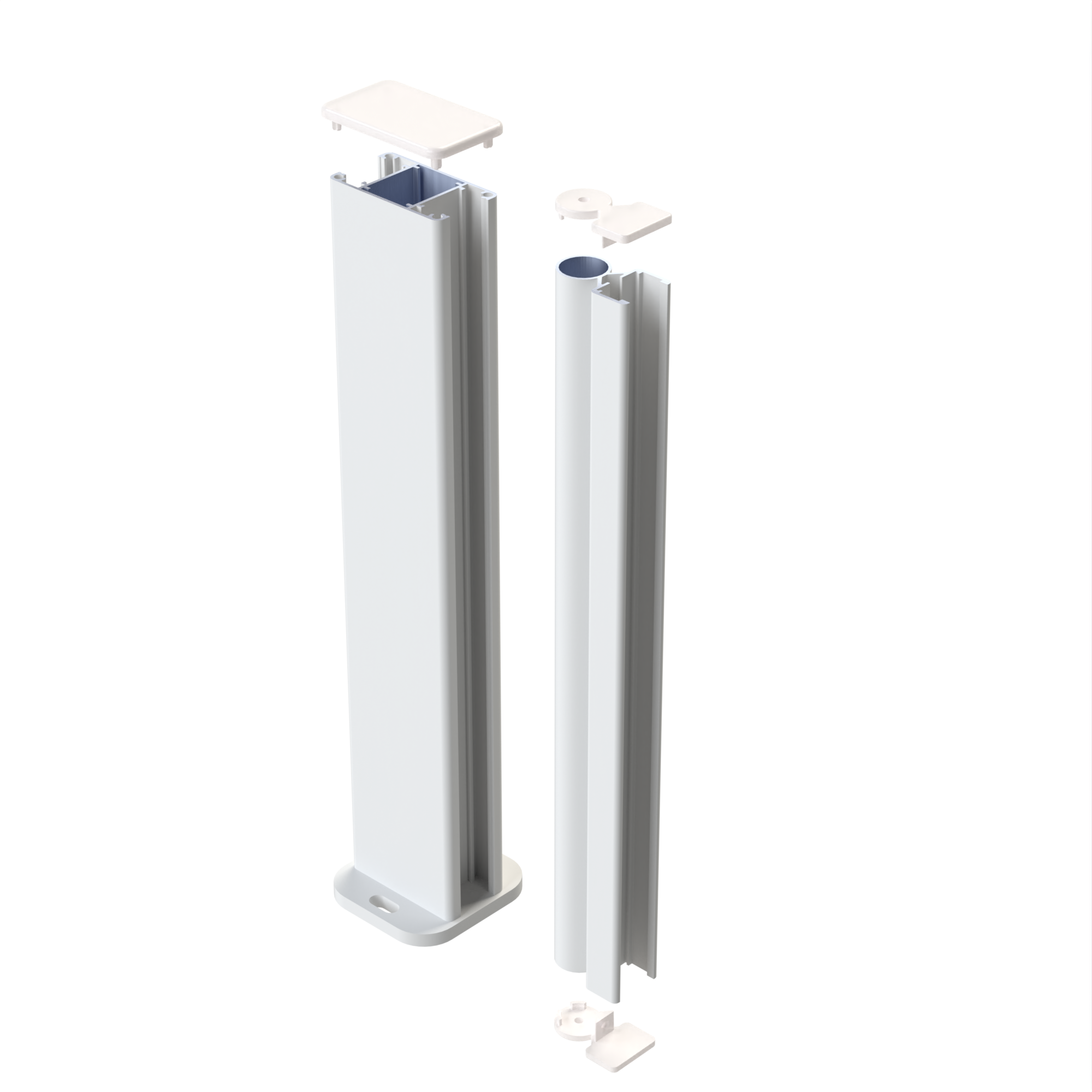 Poste multifunción de aluminio blanco de 119 cm klos up