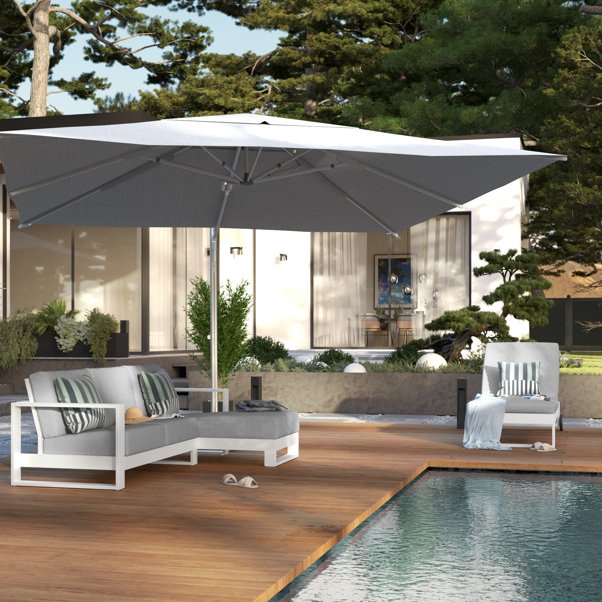 Bain de soleil en aluminium blanc Athena NATERIAL - 3