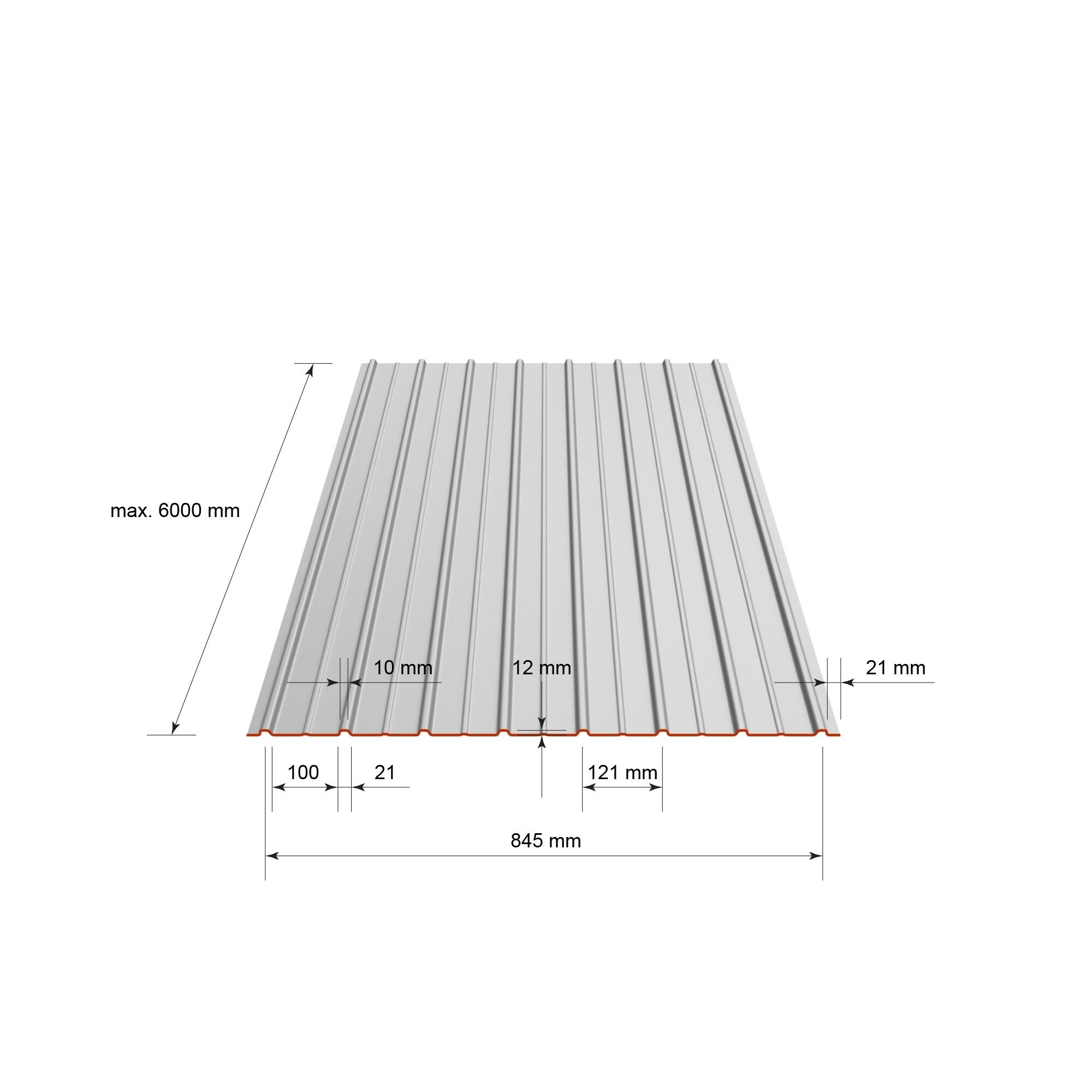 Plaque de couverture, nervuré rouge, l.90.6 x L.200 cm, H.12 mm, Ep.0.4 mm - 2