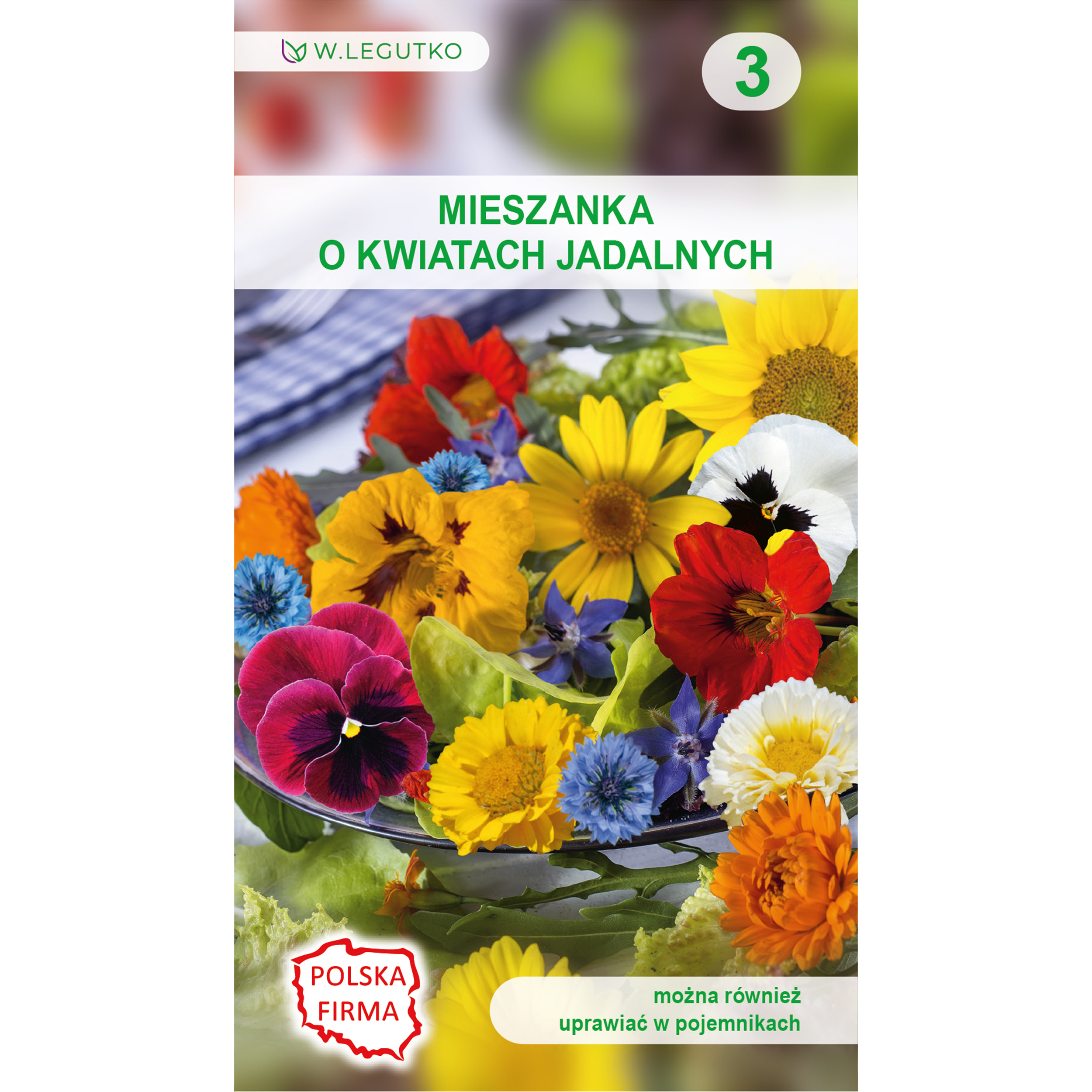 Mieszanka kwiatów jadalnianych nasiona 3g W. Legutko
