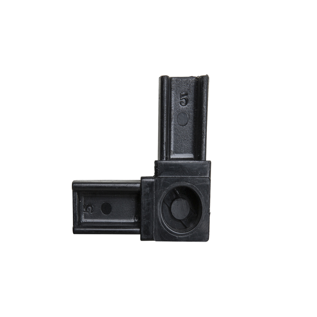 Connecteur de connexion L pvc noir compatible tube carré 20x20