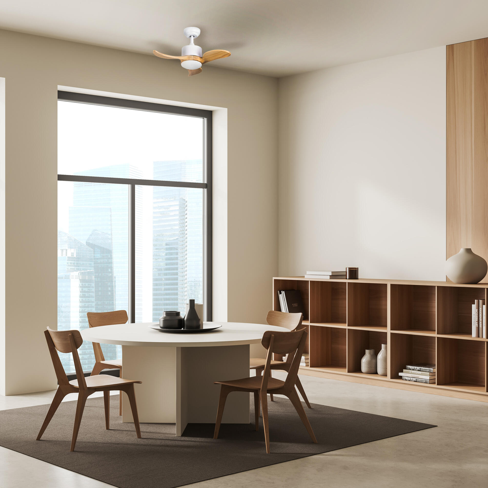 Ventilador de techo con luz silencioso DC Forlight Nere blanco 92 cm - 11