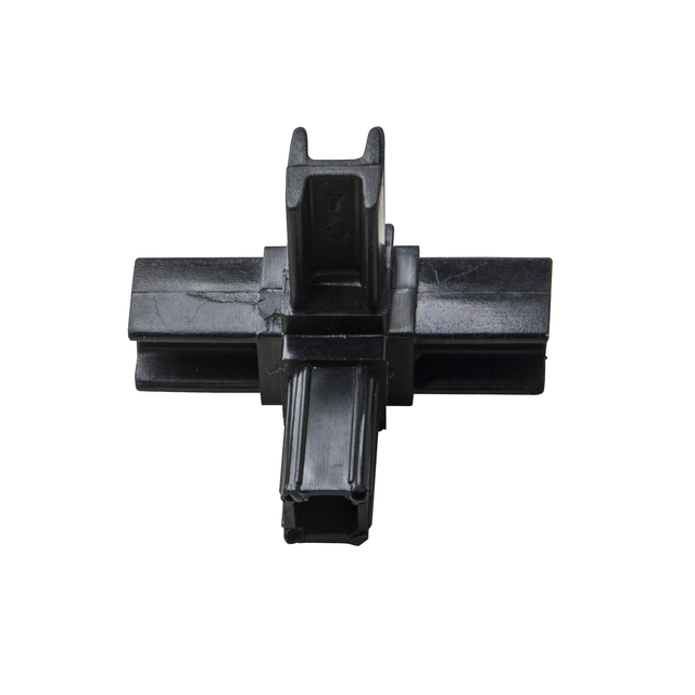 Connecteur de connexion 4 voies pvc noir compatible tube carré 20x20