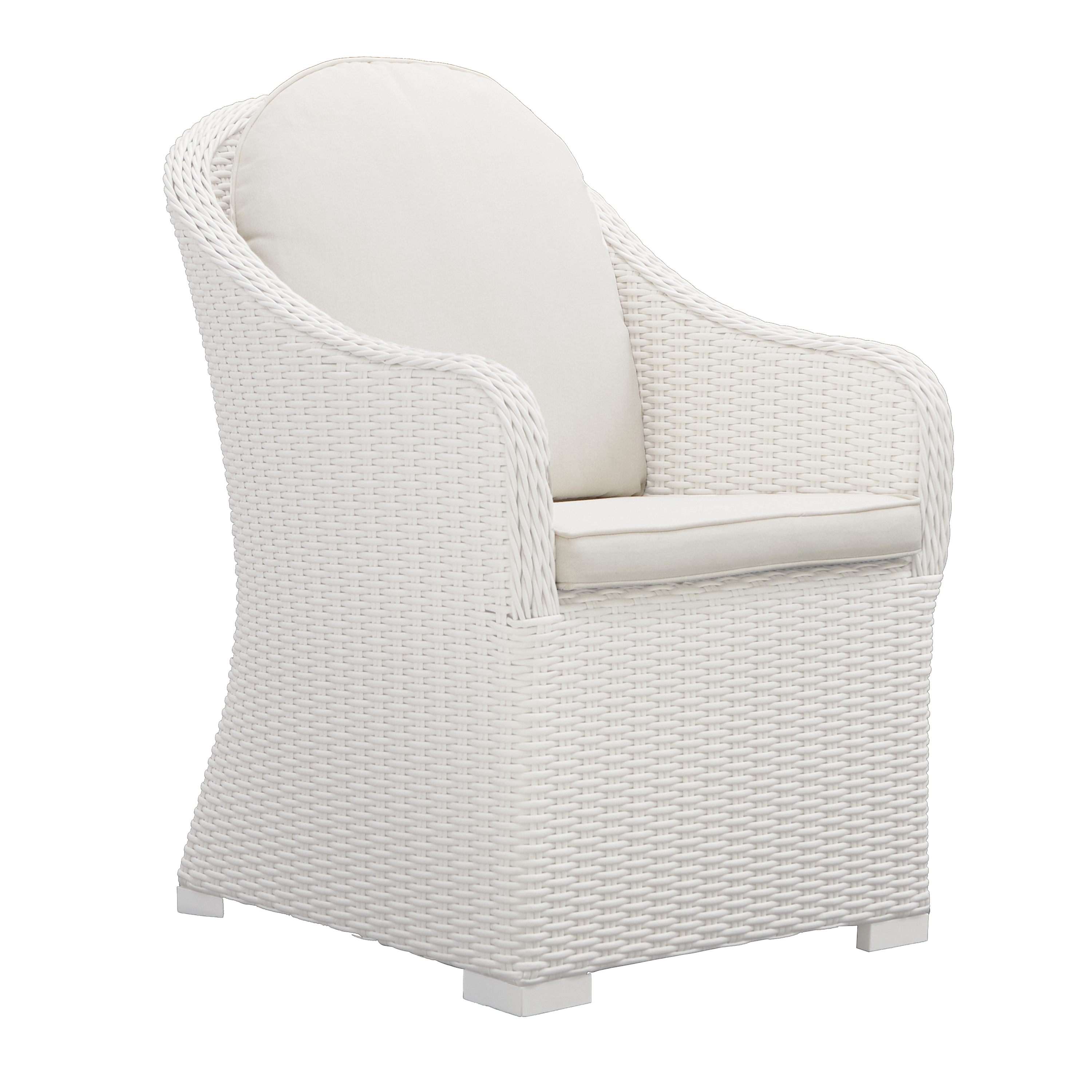Poltrona da giardino con cuscino bianco e braccioli Luma NATERIAL da 2 posti, struttura in alluminio seduta in rattan sintetico bianco, L 57 x H 88 x P 59.5 cm, set da 2 pezzi - 5