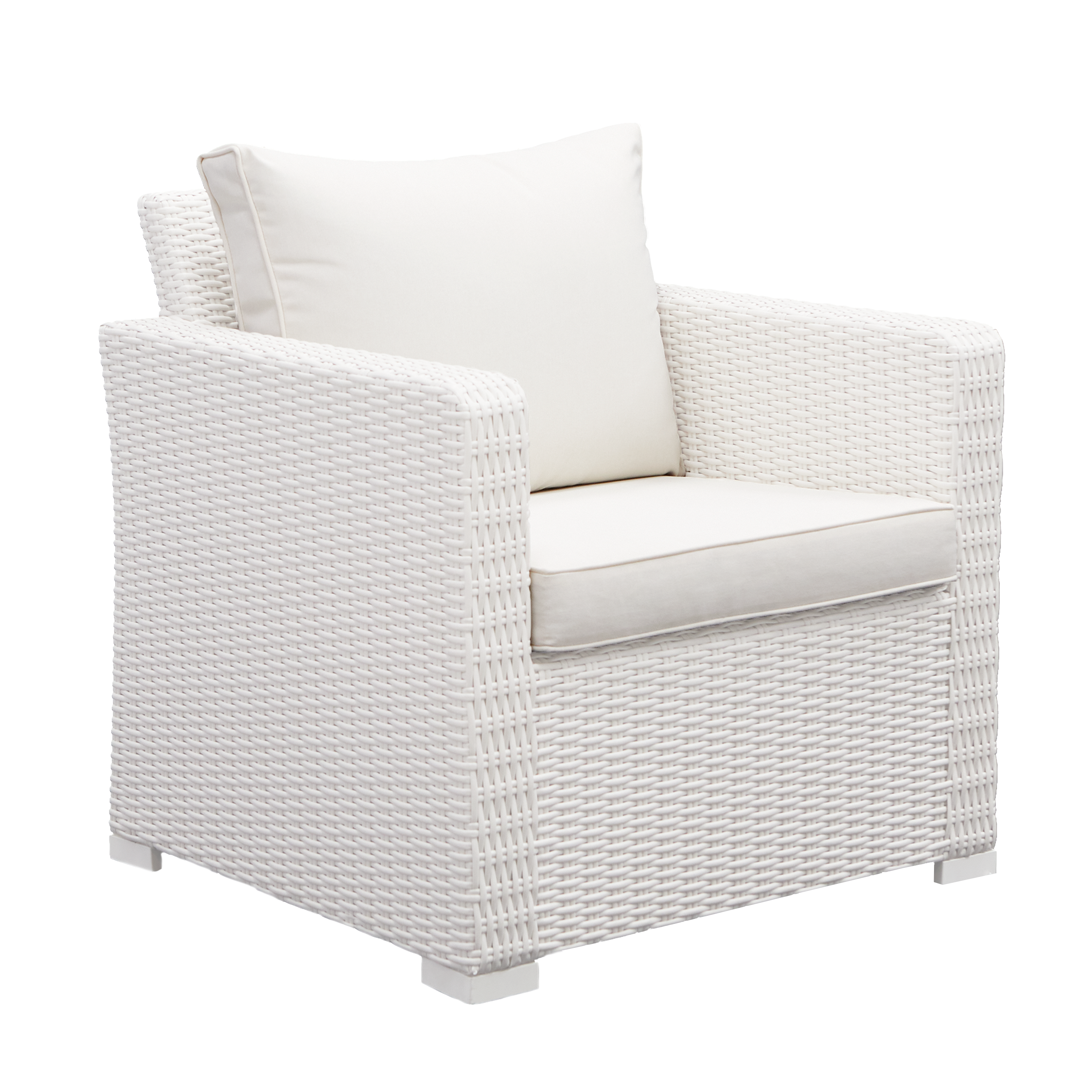 Poltrona da giardino con cuscino bianco e braccioli Luma NATERIAL da 2 posti, struttura in alluminio seduta in alluminio bianco, L 78 x H 79.5 x P 78.5 cm, set da 2 pezzi - 6