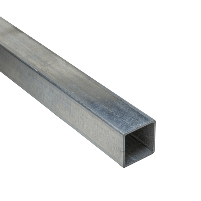 Tube carré acier galvanisé à froid STANDERS, H.30 x l.30 x Ep.1.5 mm, L.2,5 m
