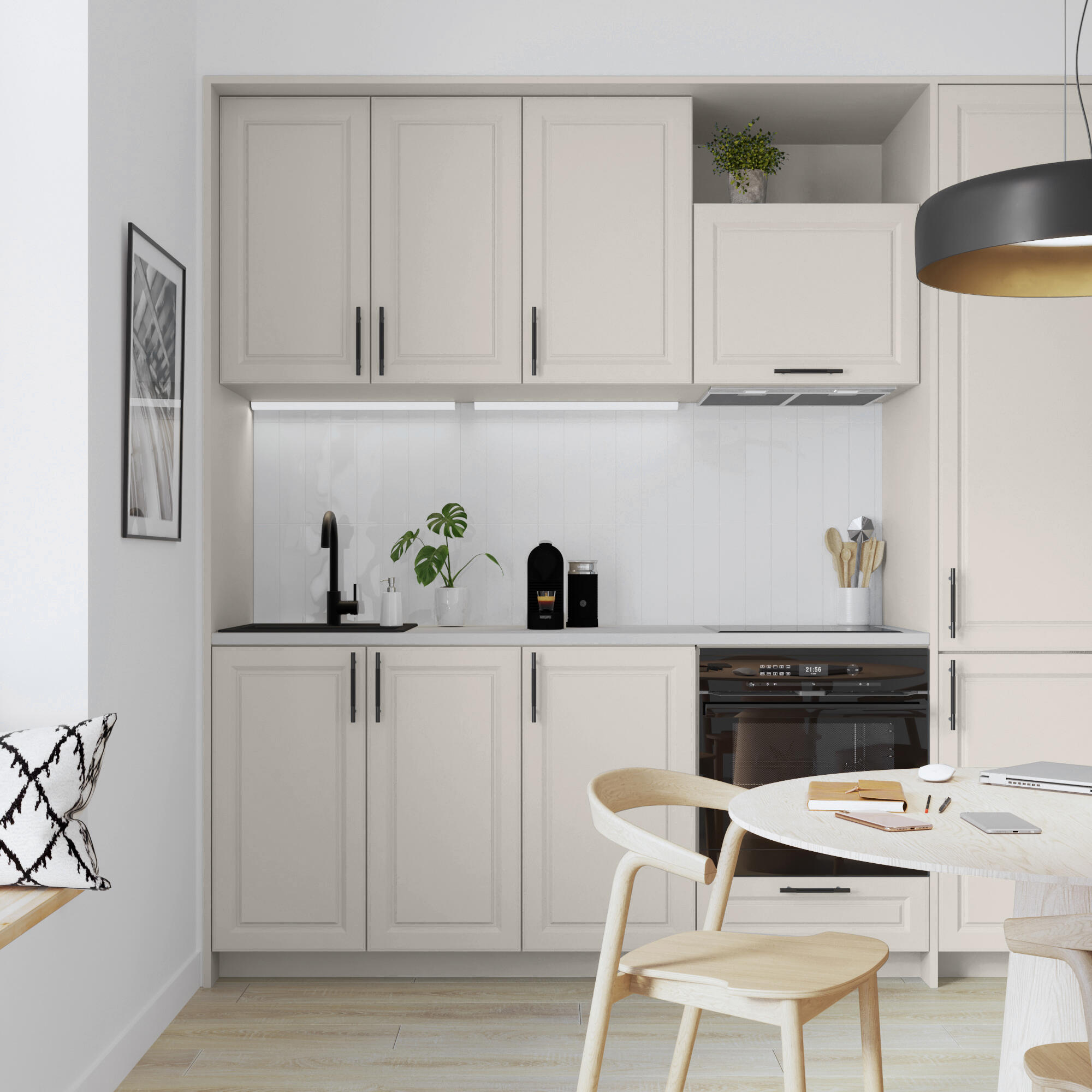 Smalto da interno per mobile e piastrelle super lavabile, antimacchia, LUXENS Cucina e Bagno beige trench 6 satinato, 0.75 L - 3