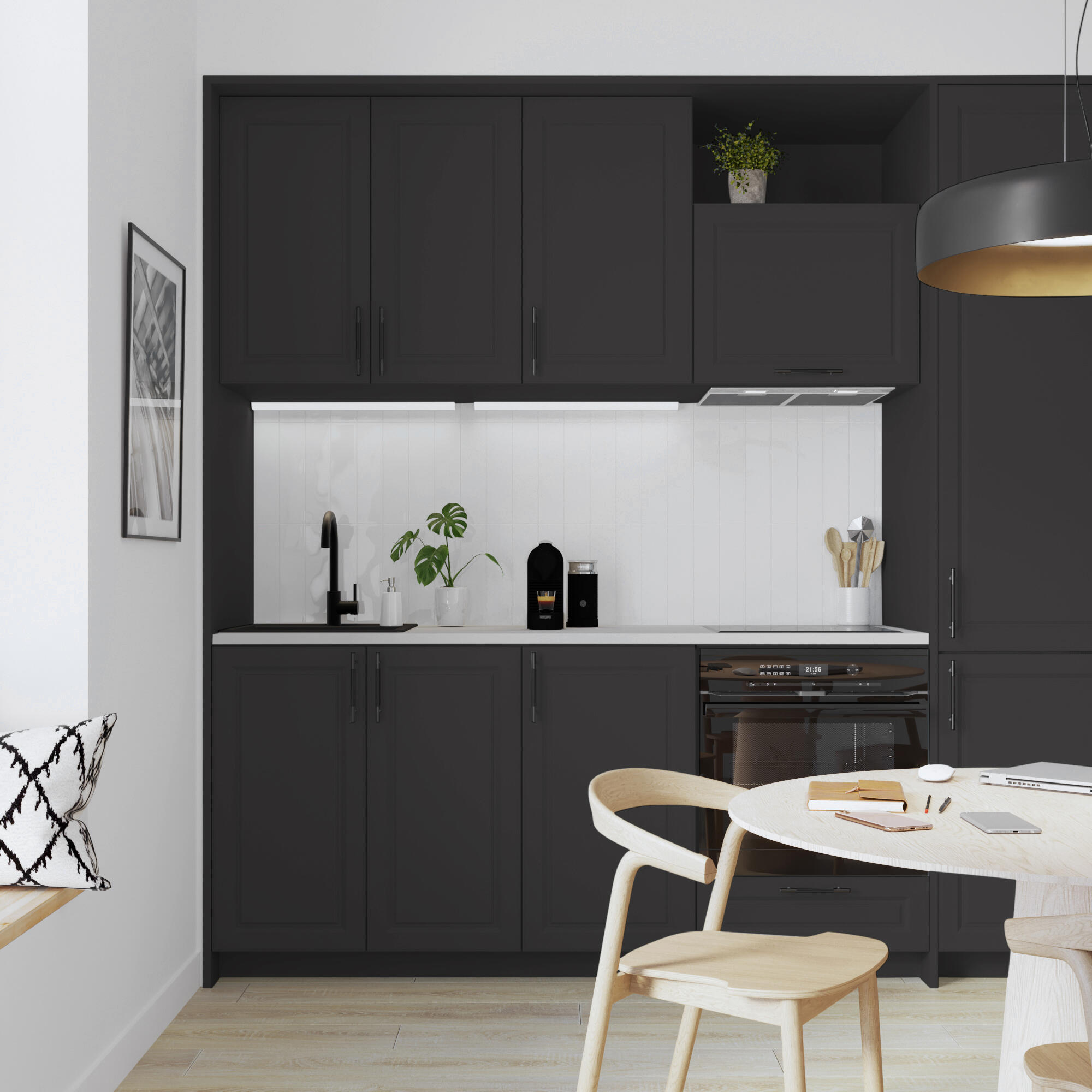 Peinture carrelage, meuble, crédence noir mat LUXENS Cuisine et bain 0.75L - 6