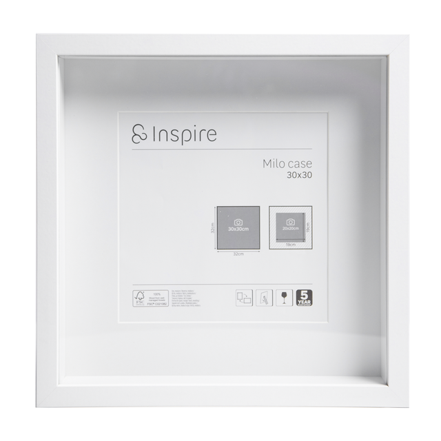 Marco con Passepartout Milo blanco INSPIRE 30x30cm