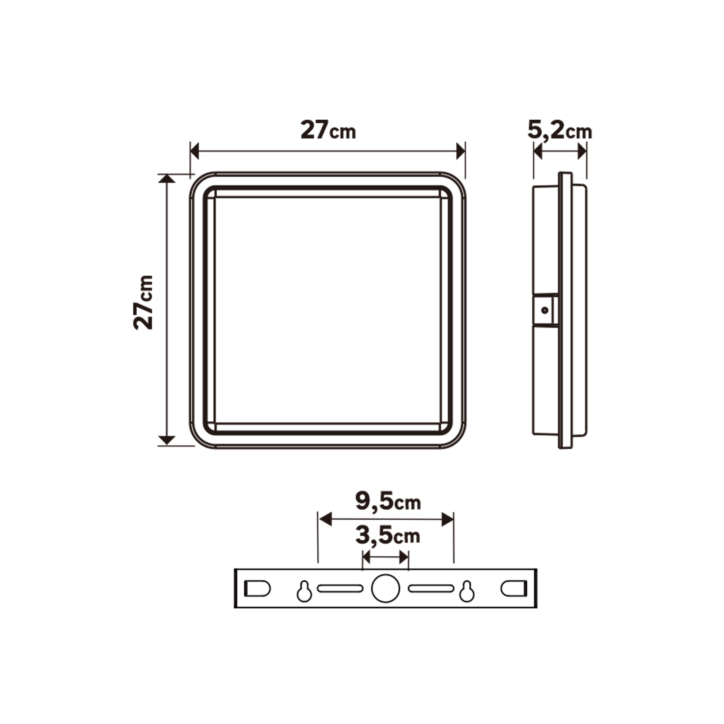 Hublot Led IP65, carré 27x27 cm 2500 Lm blanc neutre, Ezy blanc INSPIRE - 6
