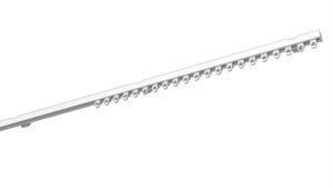 Rail à Rideau Aluminium 1,5 M - 1 Voie, Blanc, Pour Montage Au Plafond Ou Mur, Séparateur De Pièce