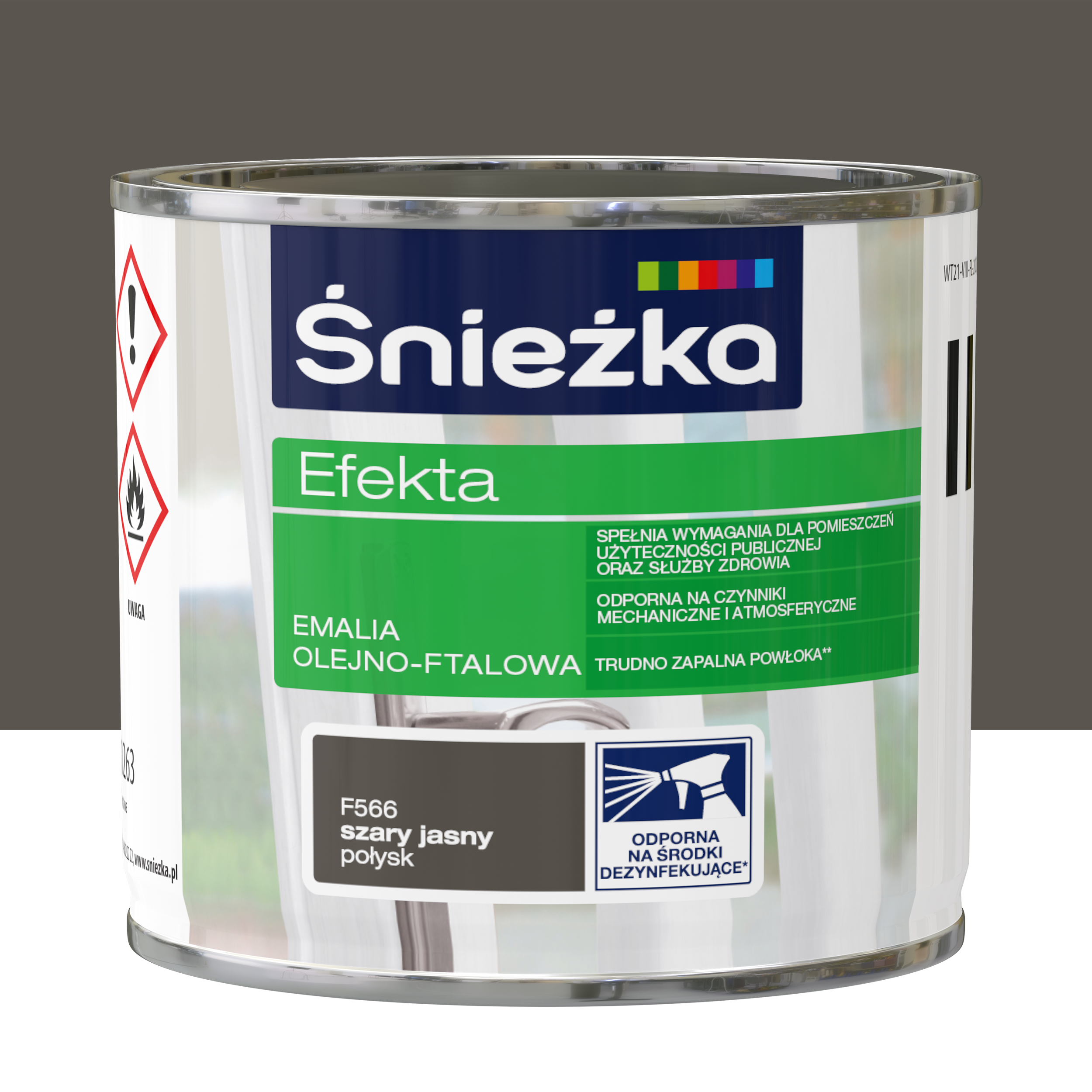 Emalia EFEKTA 0.25 l Szary Połysk ŚNIEŻKA