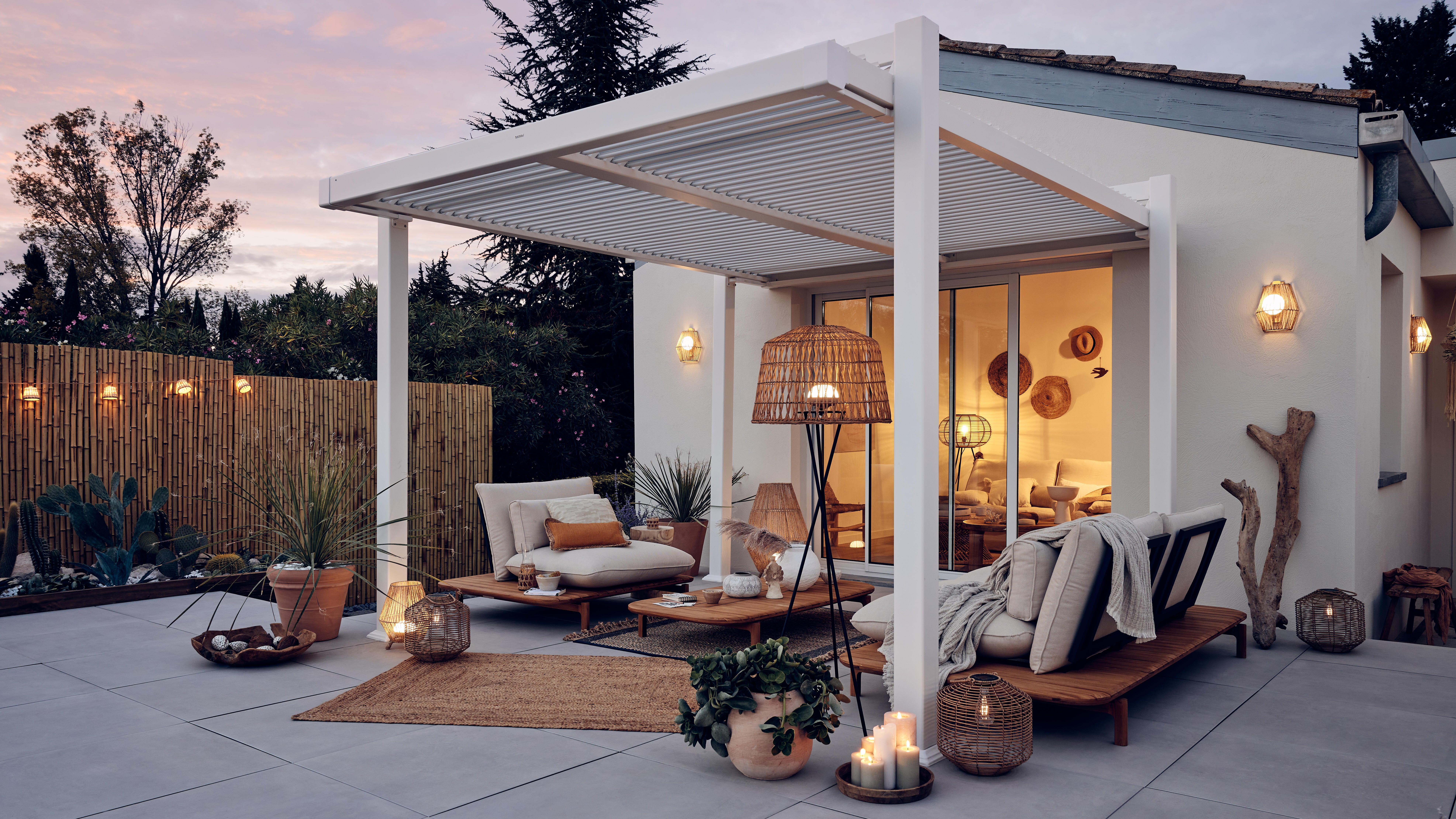 Pergola autoportante NATERIAL Odyssea / persea aluminium blanc, 11.52 m² - 4