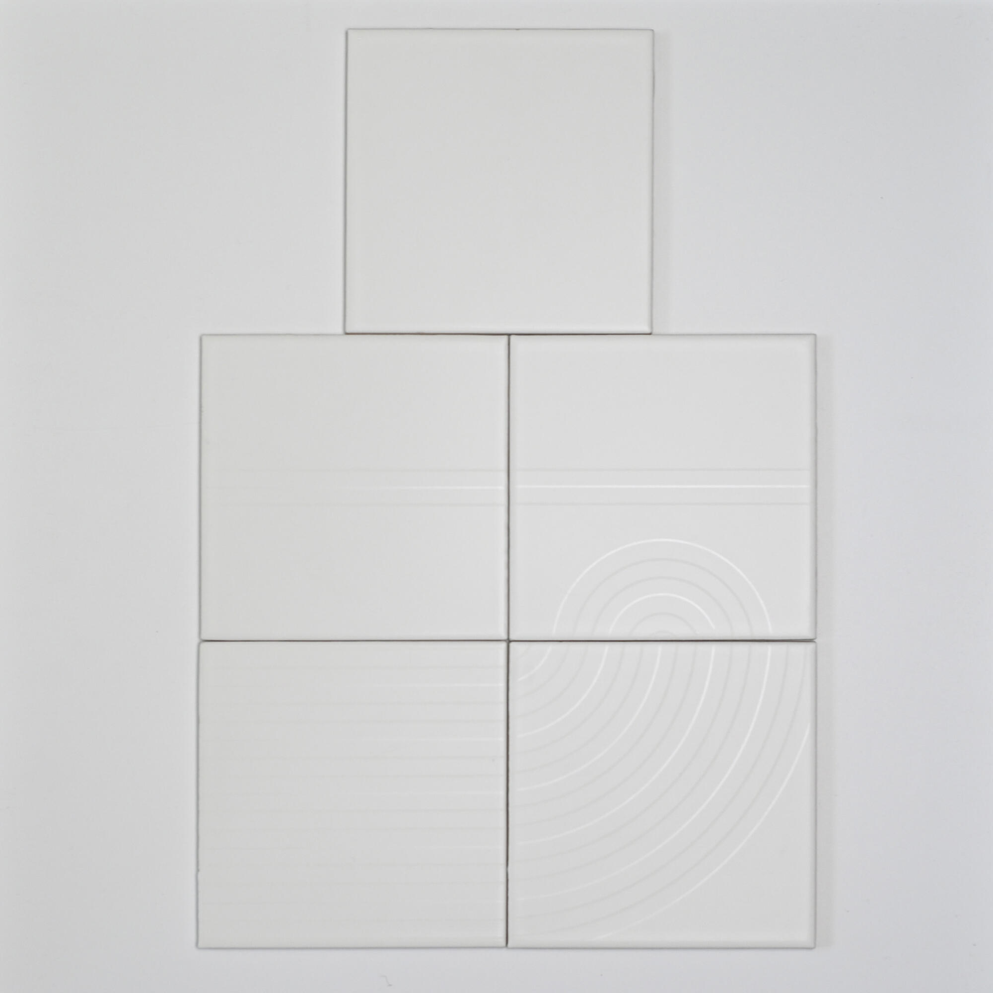 Carrelage mur intérieur effet patchwork blanc Cercle l.15 x L.15 cm x Ep.6.5 mm - 7