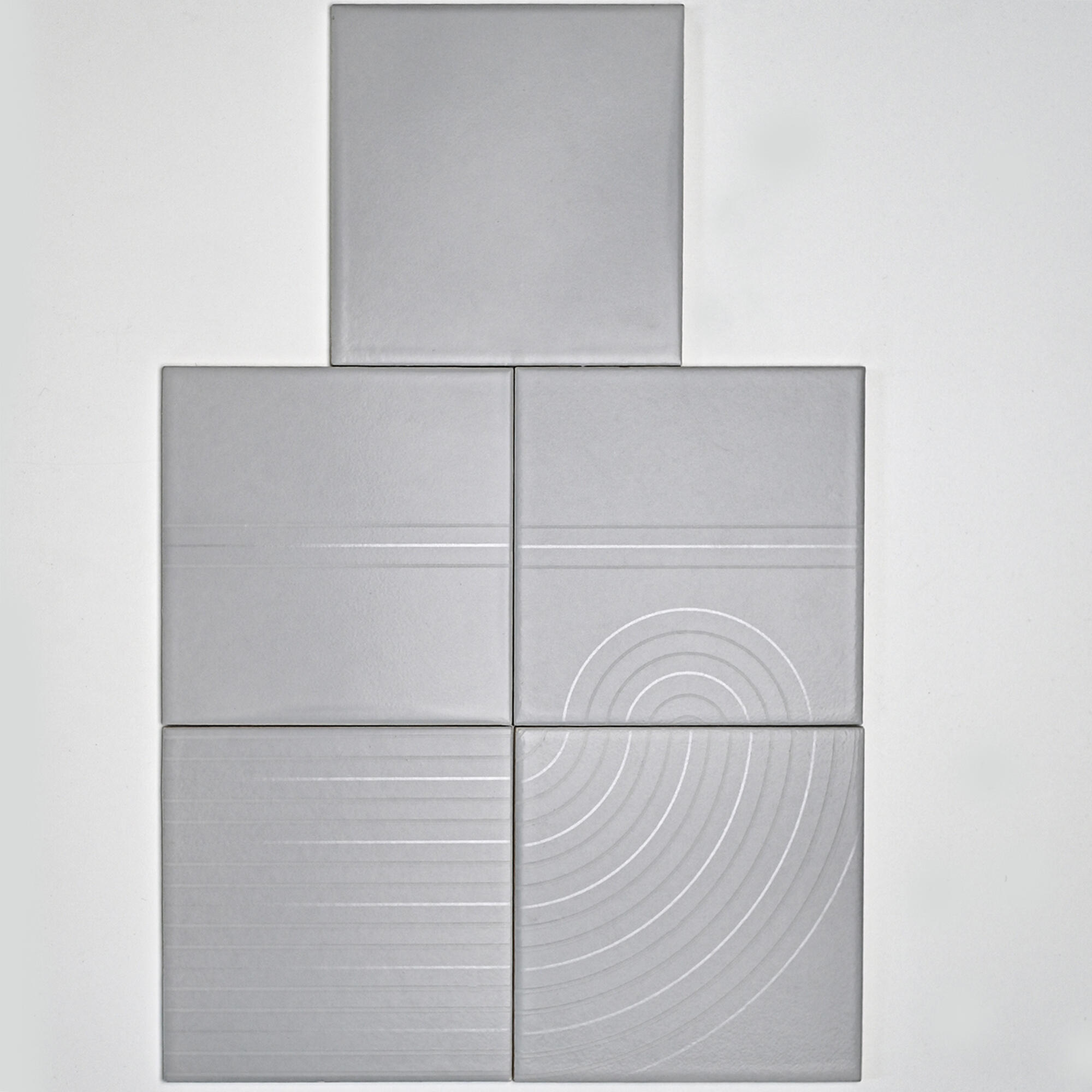 Carrelage mur intérieur effet patchwork gris Cercle l.15 x L.15 cm x Ep.6.5 mm - 6