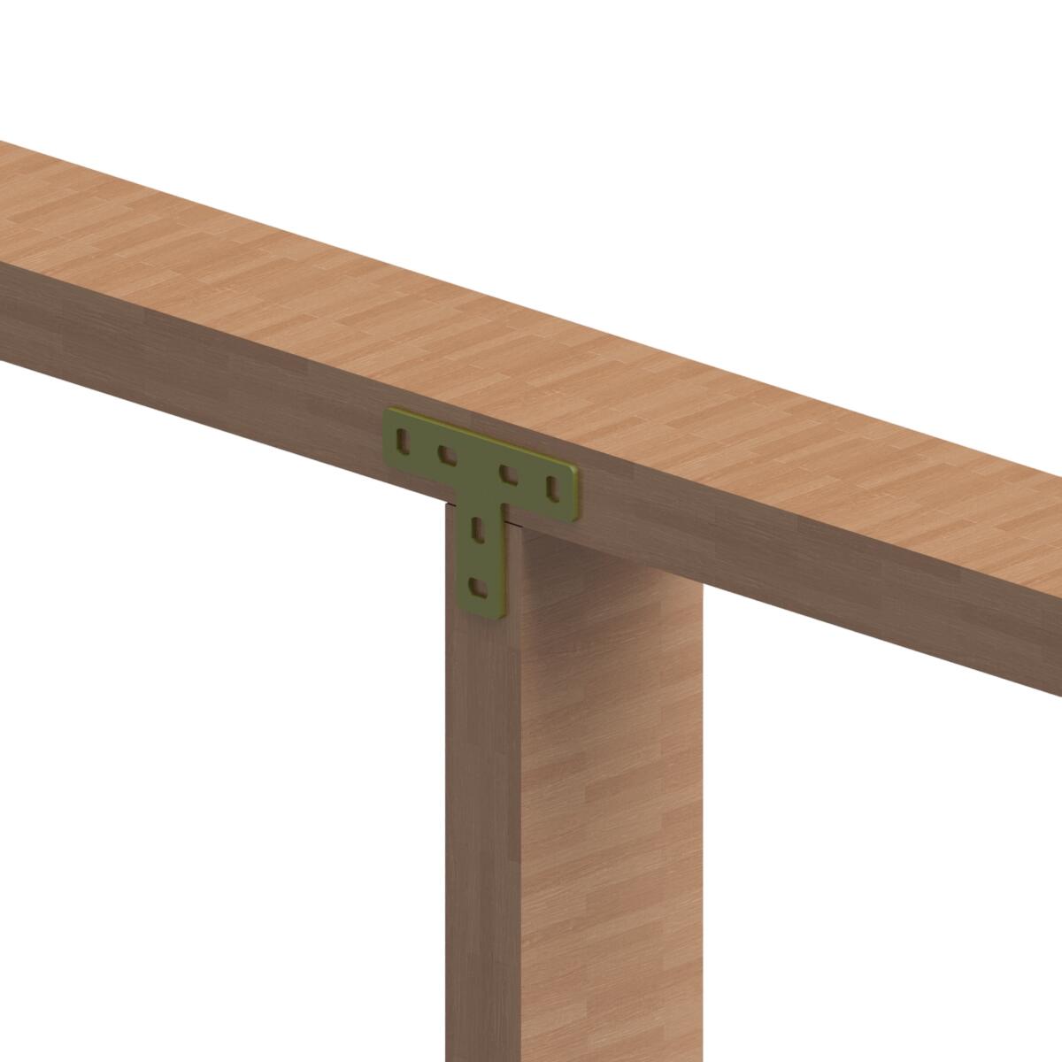 Piastra a T STANDERS con asole in acciaio tropicalizzato oro L 50 x H 70 X Sp 2 mm - 2