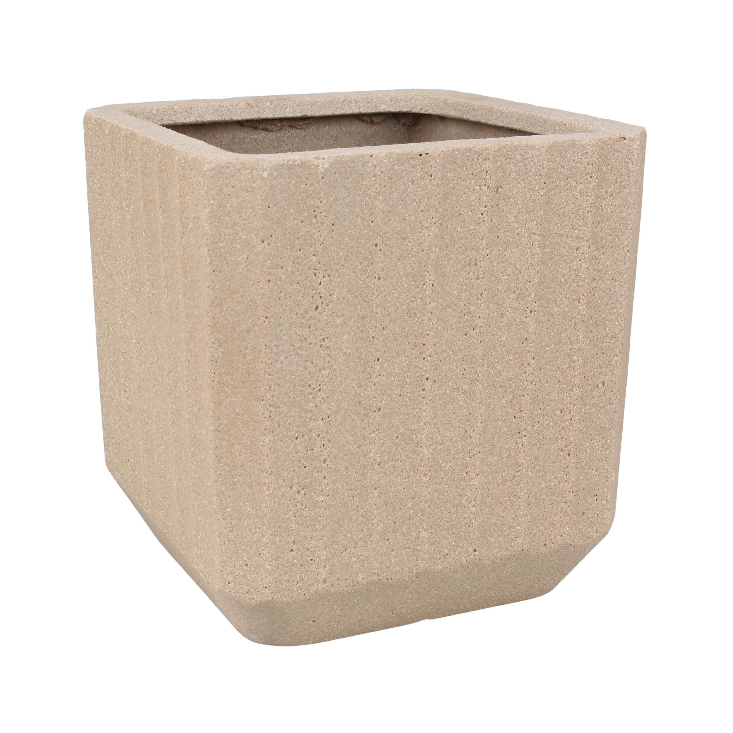 Donica kwadratowa Paski 28x28 cm beżowa Cermax