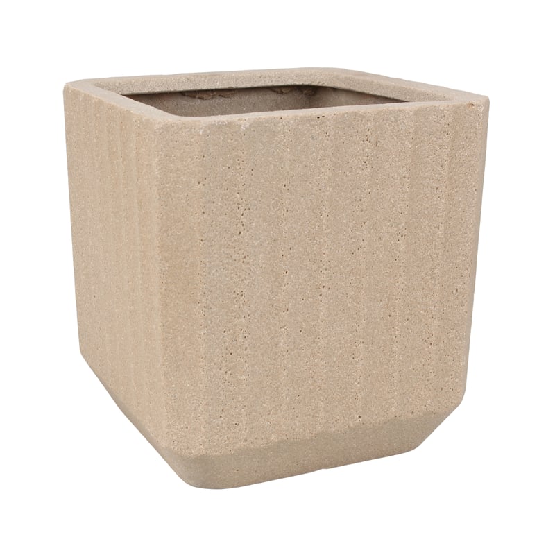 Donica kwadratowa Paski 28x28 cm beżowa Cermax