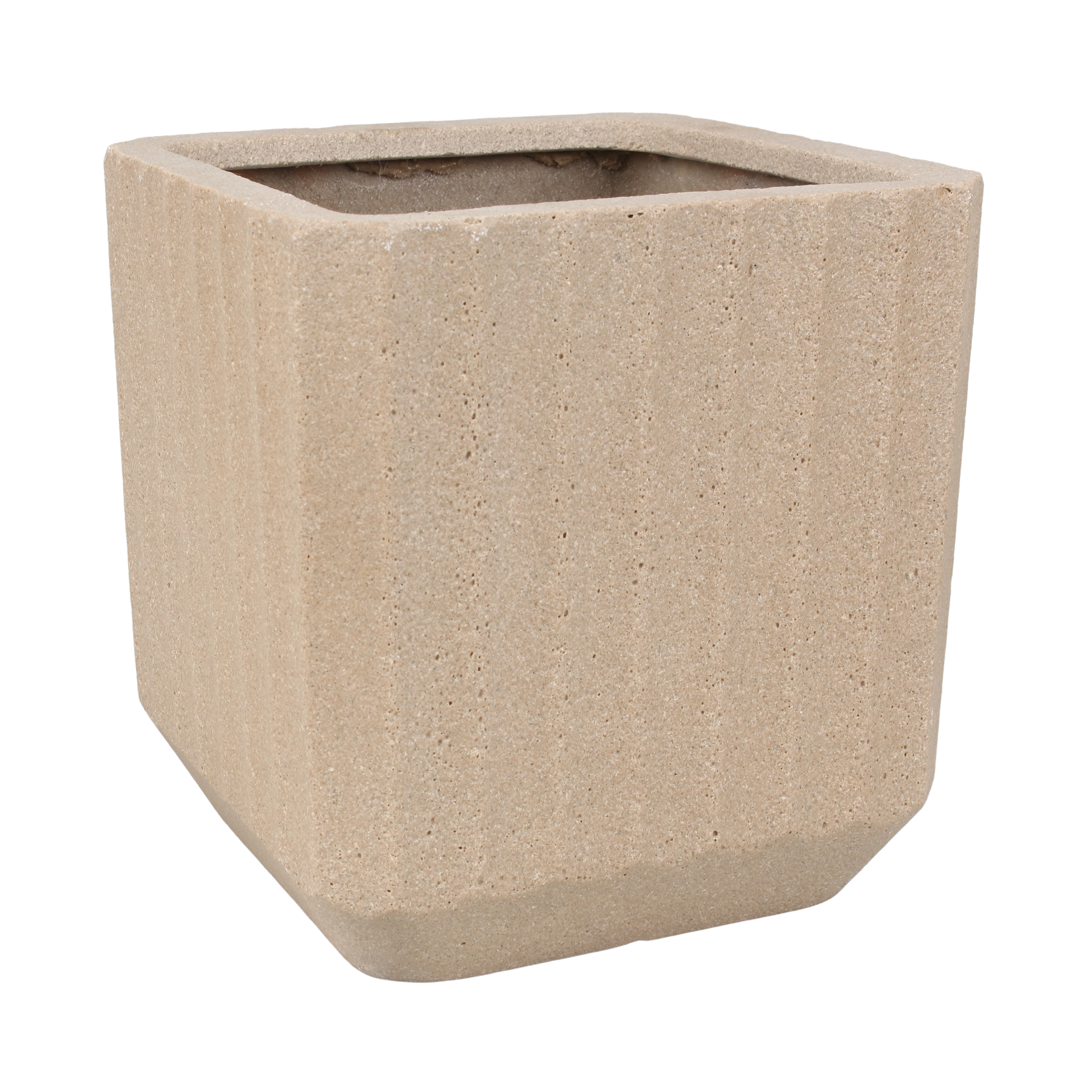 Donica kwadratowa Paski 36x36 cm beżowa Cermax