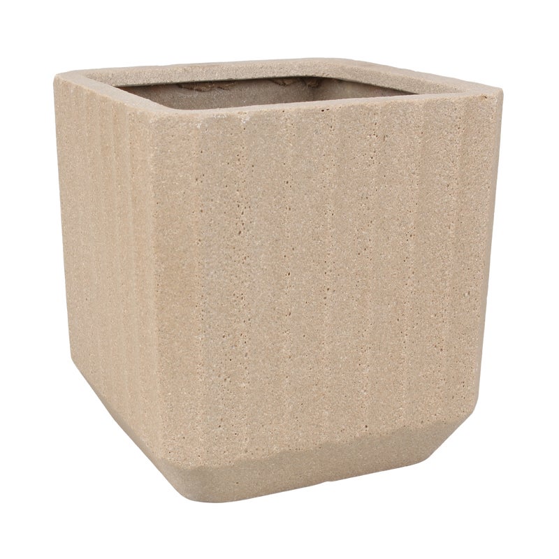 Donica kwadratowa Paski 36x36 cm beżowa Cermax