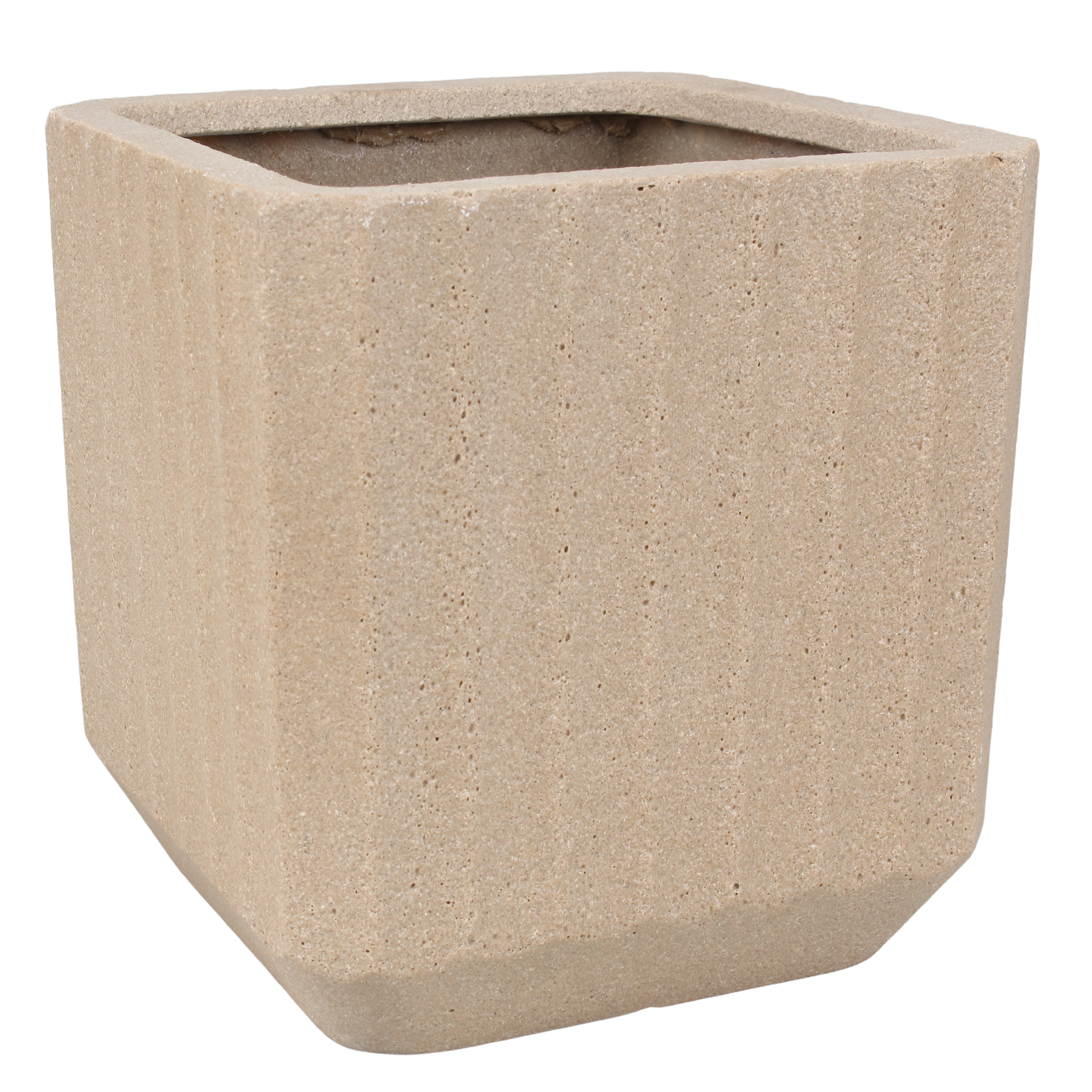 Donica kwadratowa Paski 45x45 cm beżowa Cermax