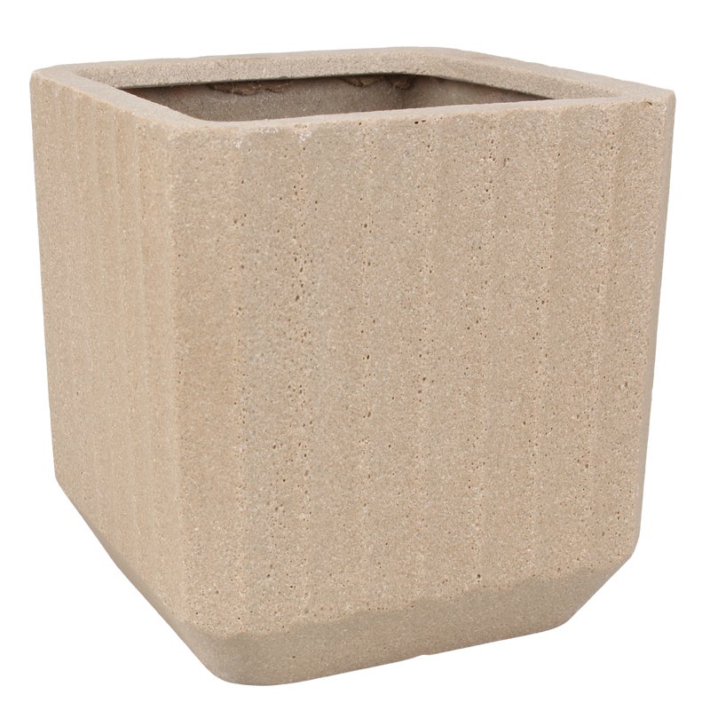 Donica kwadratowa Paski 45x45 cm beżowa Cermax