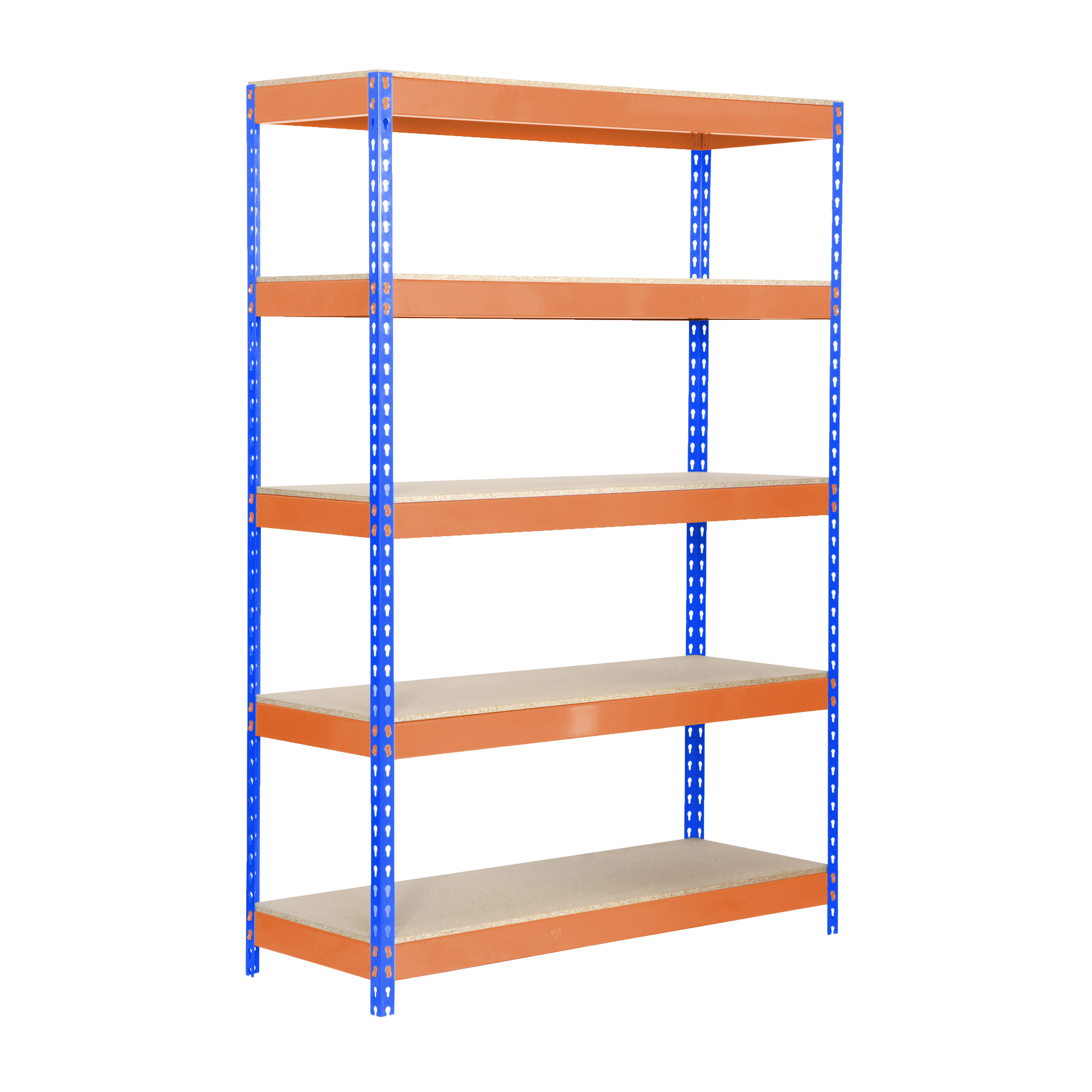 Estanteria bricoforte azul/naranja/ madera 200x100x45cm
