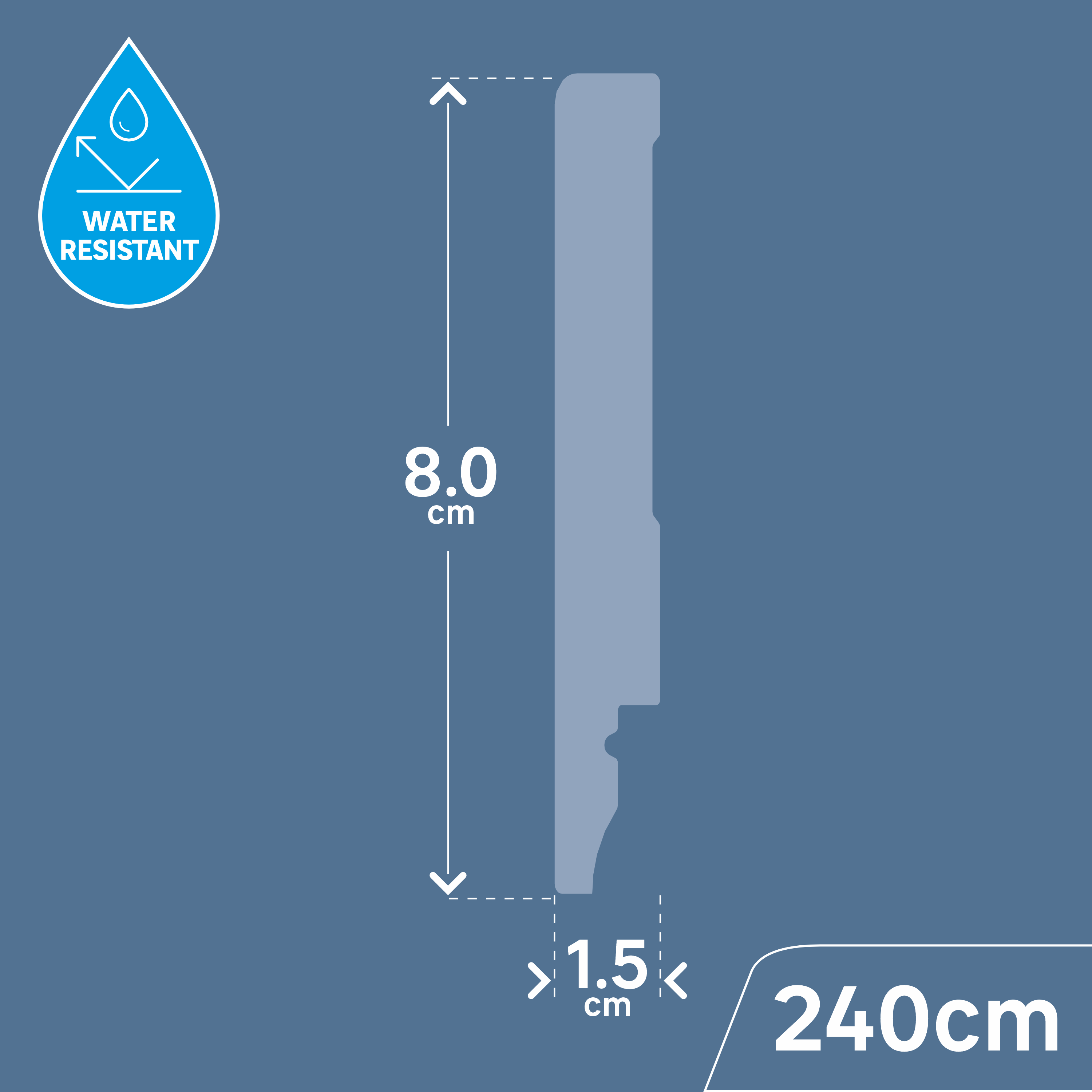 Listwa przypodłogowa polistyrenowa XPS MAT BLACK 8 cm Artens - 8