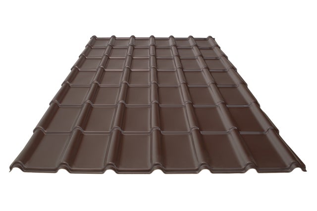 Feuille imitation tuile PVC ondulé marron l.1180 x L.1840mm RENOLIT