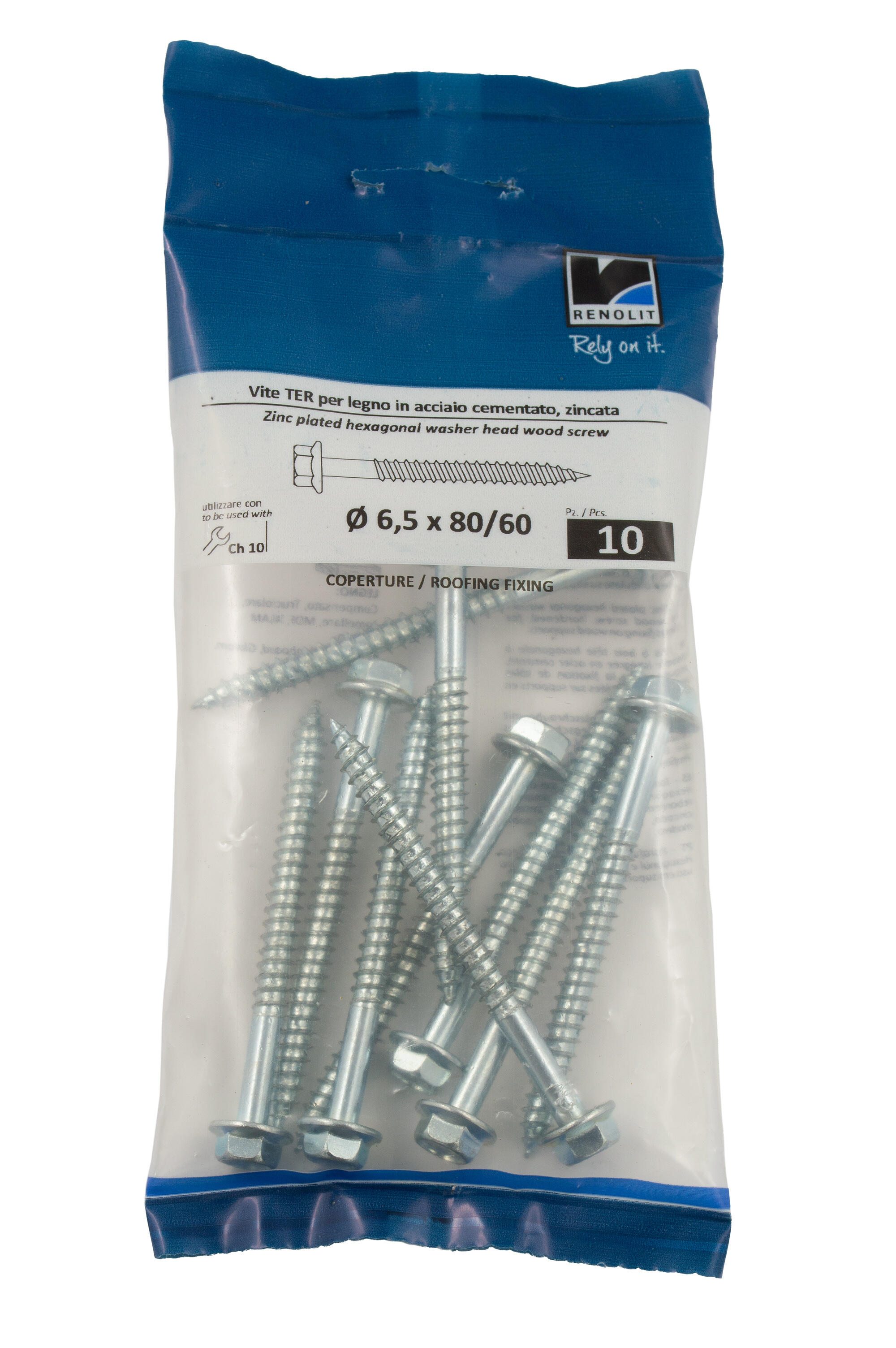 Kit de 10 vis hexagonales 6,5 x 80 mm Laromana RENOLIT - 3