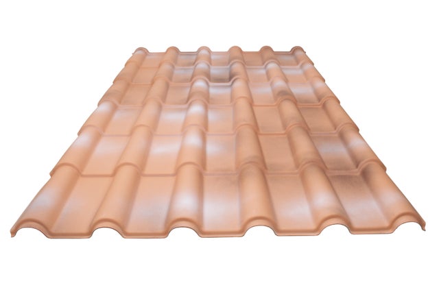 Feuille imitation tuile PVC ondulé marron l.1170 x L.1840mm RENOLIT