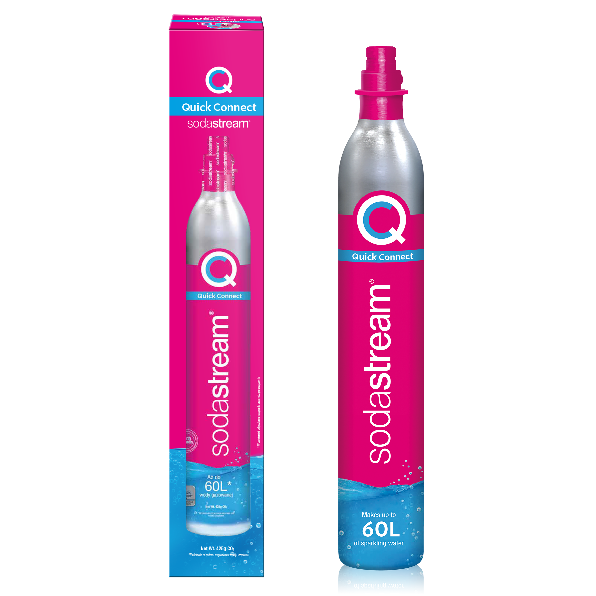 Nabój z gazem CO2 do saturatora SodaStream różowy